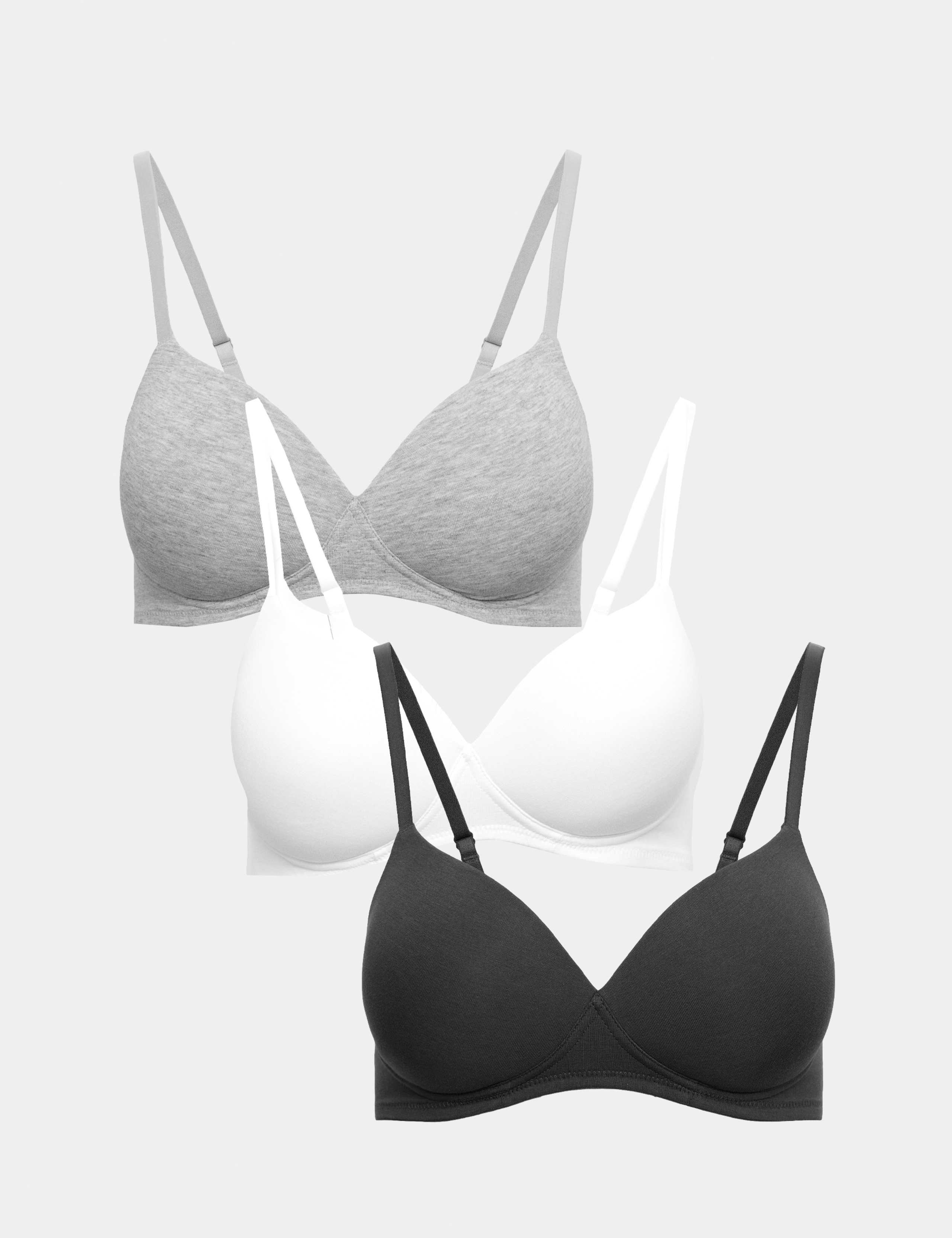 3pk Non Wired T-Shirt Bras A-E