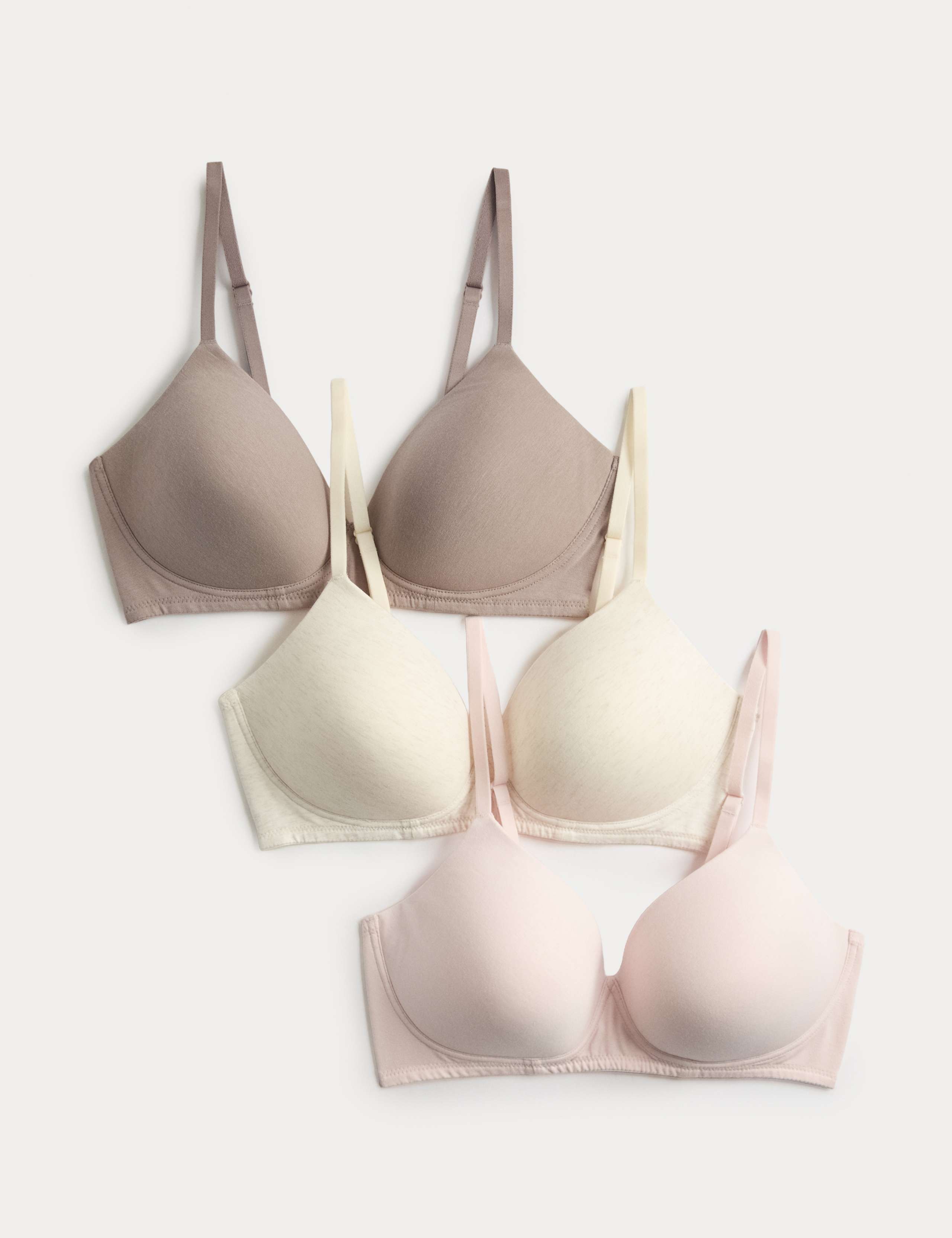 3pk Non Wired T-Shirt Bras A-E