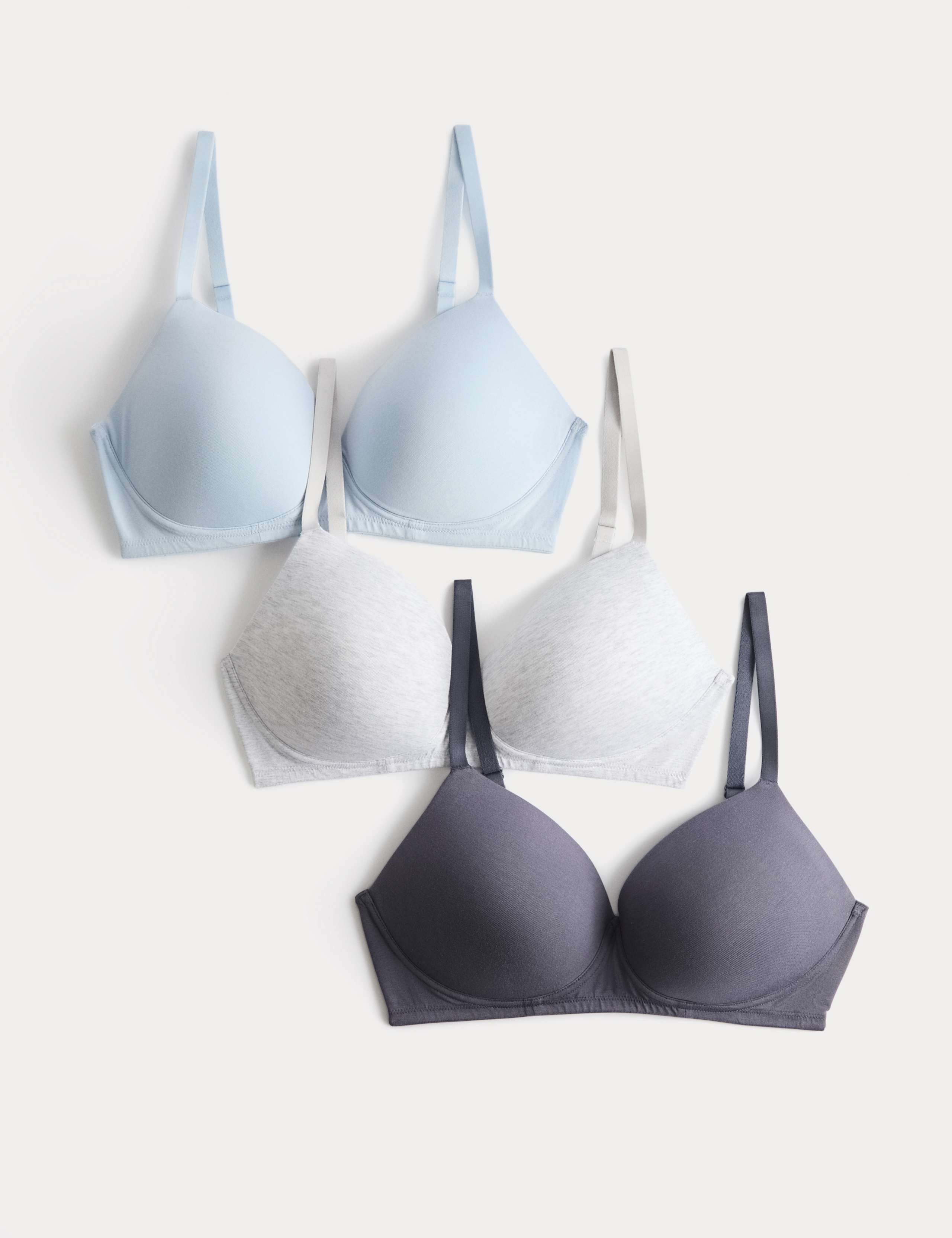 3pk Non Wired T-Shirt Bras A-E