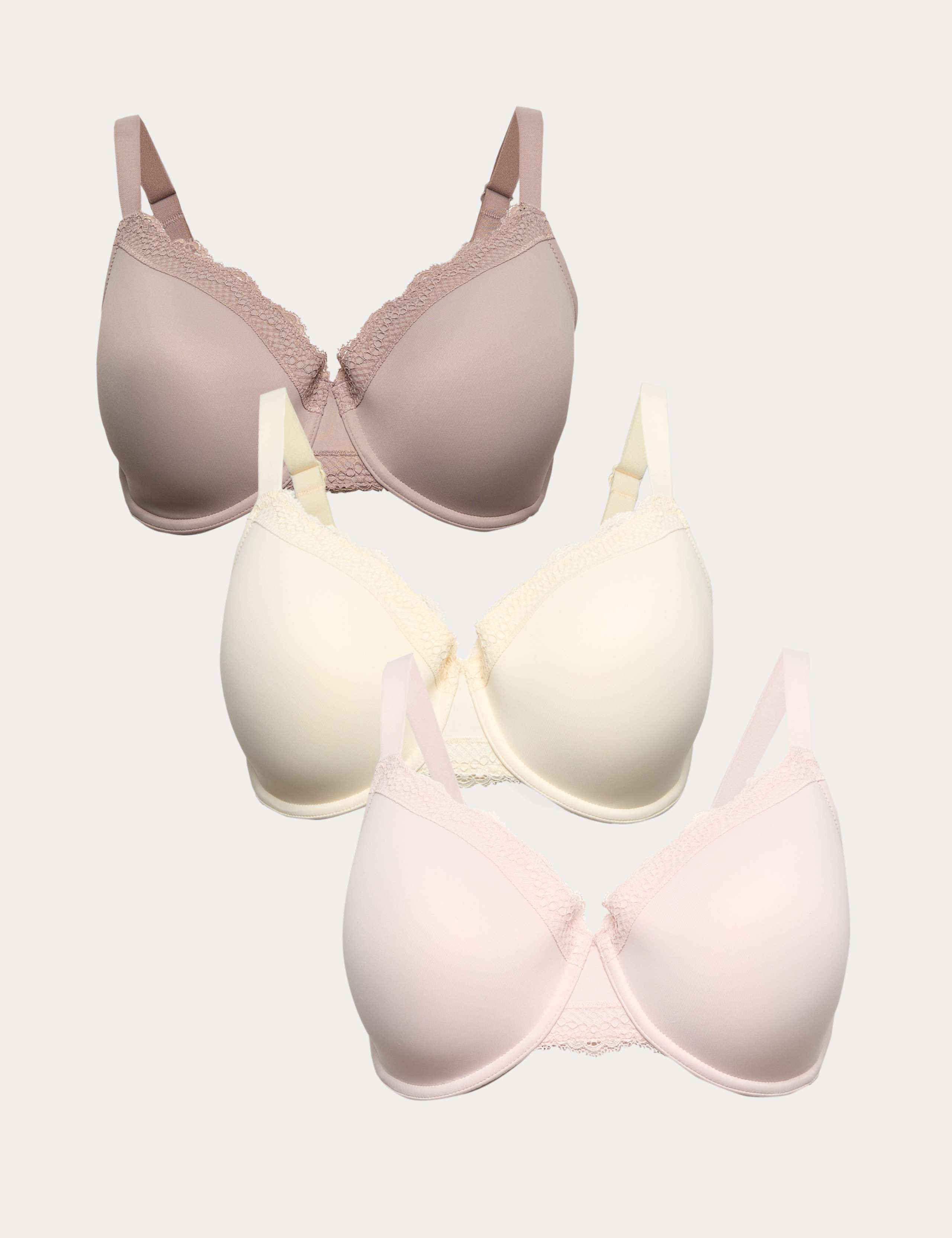 3pk Wired Full Cup Bras F-H