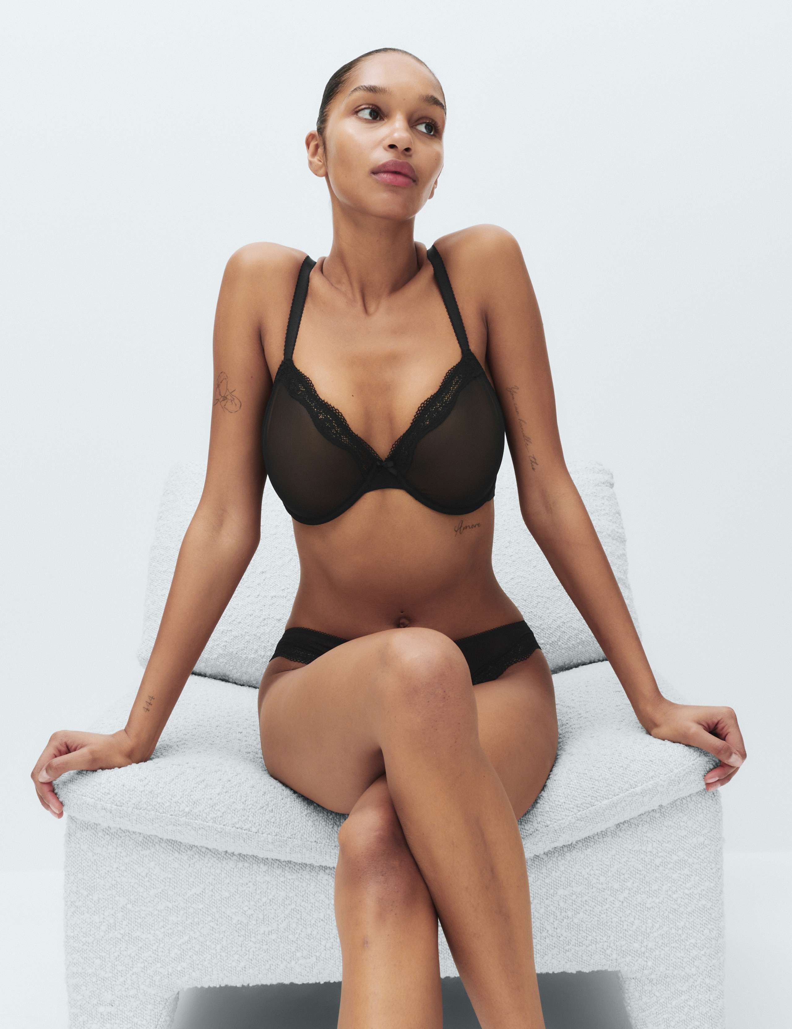 Jasmine Lace Sheer Wired Full Cup Bra (F-H)