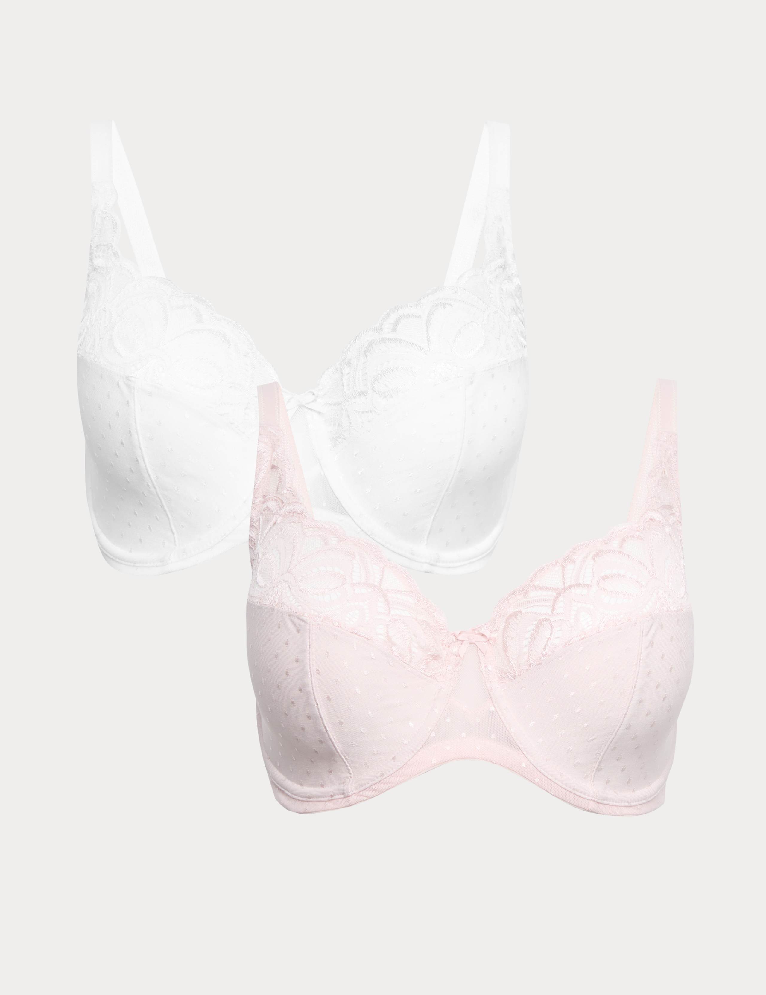 2 Pack Amelia Lace Wired Full Cup Bras (F-J)