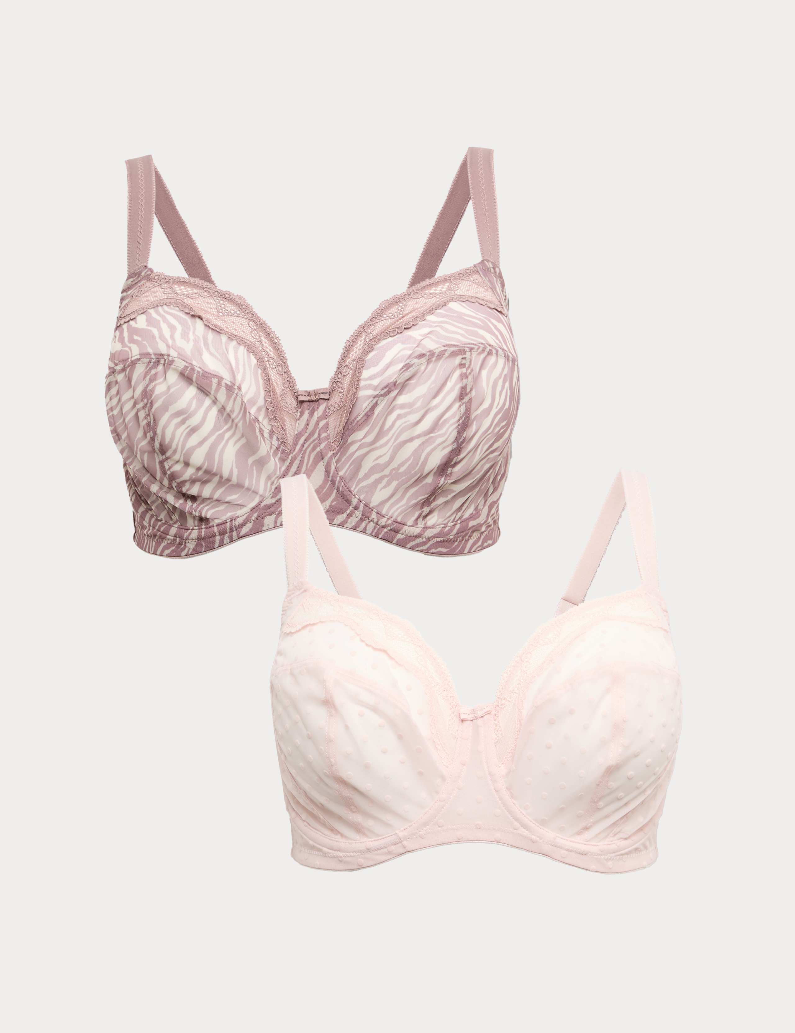 2 Pack Mesh Extra Support Bras (F-J)