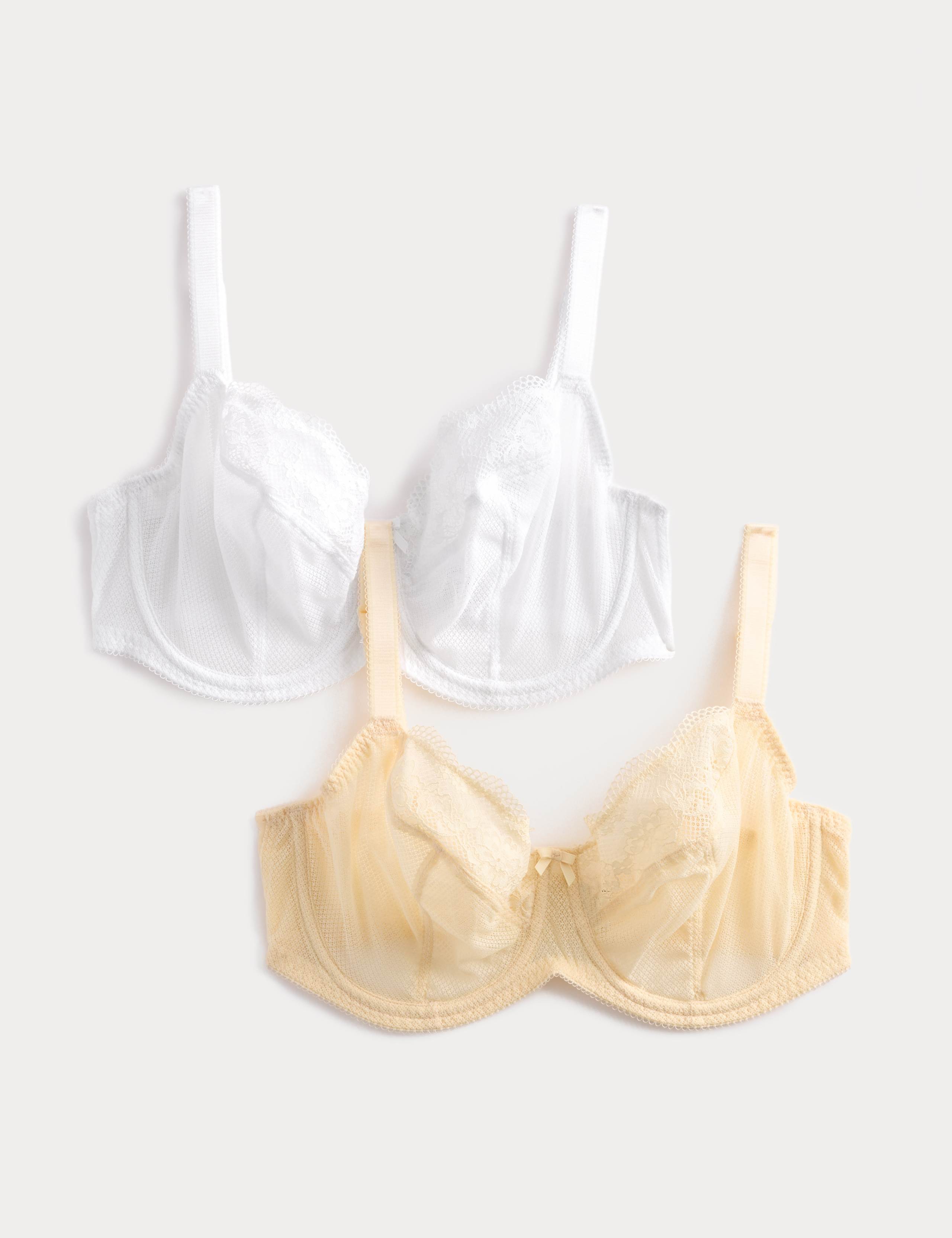 2 Pack Jasmine Lace Wired Balcony Bras (F+)