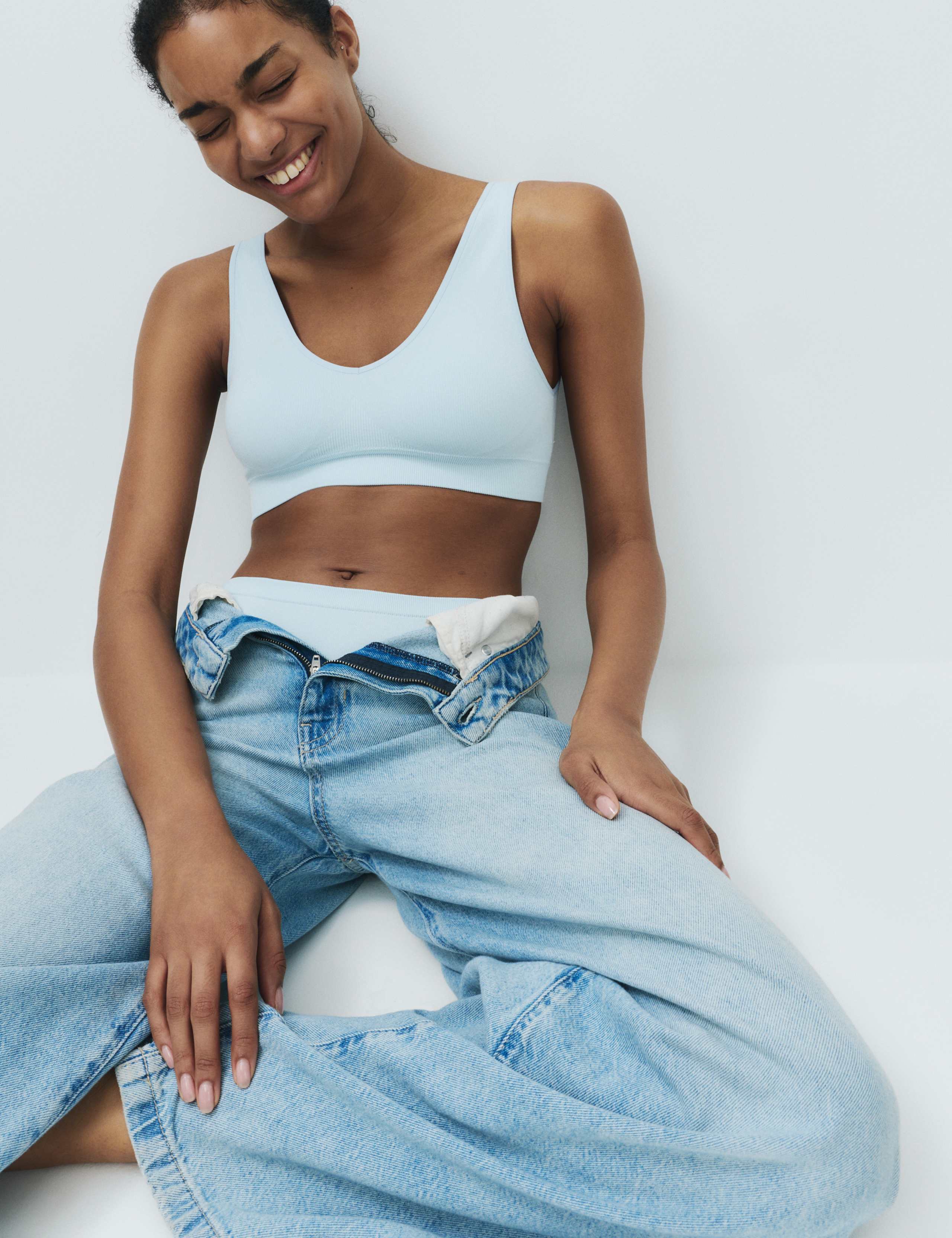 3 Pack Seamless V-Neck Crop Tops