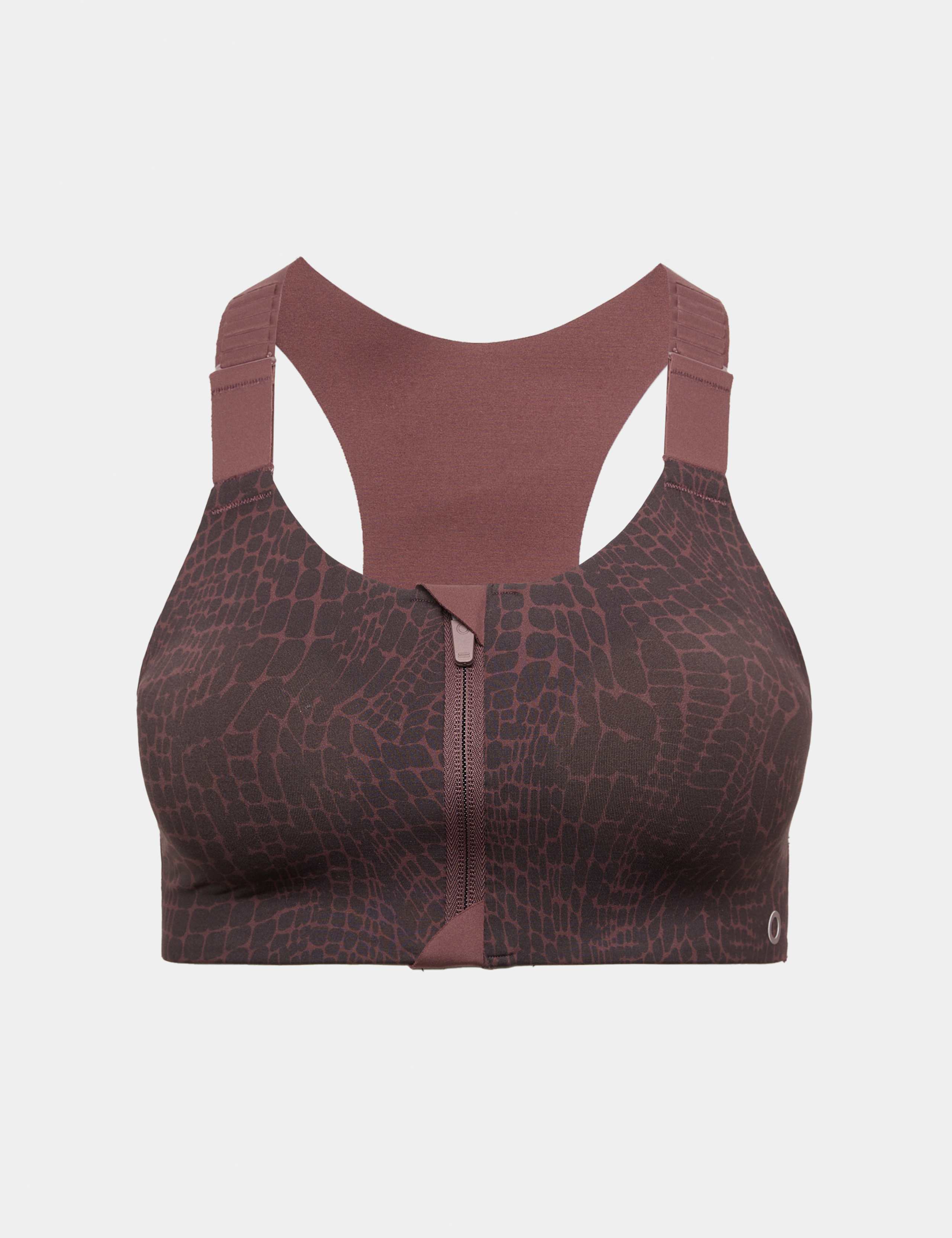 Ultimate Support Printed Zip Sports Bra (A-GG)