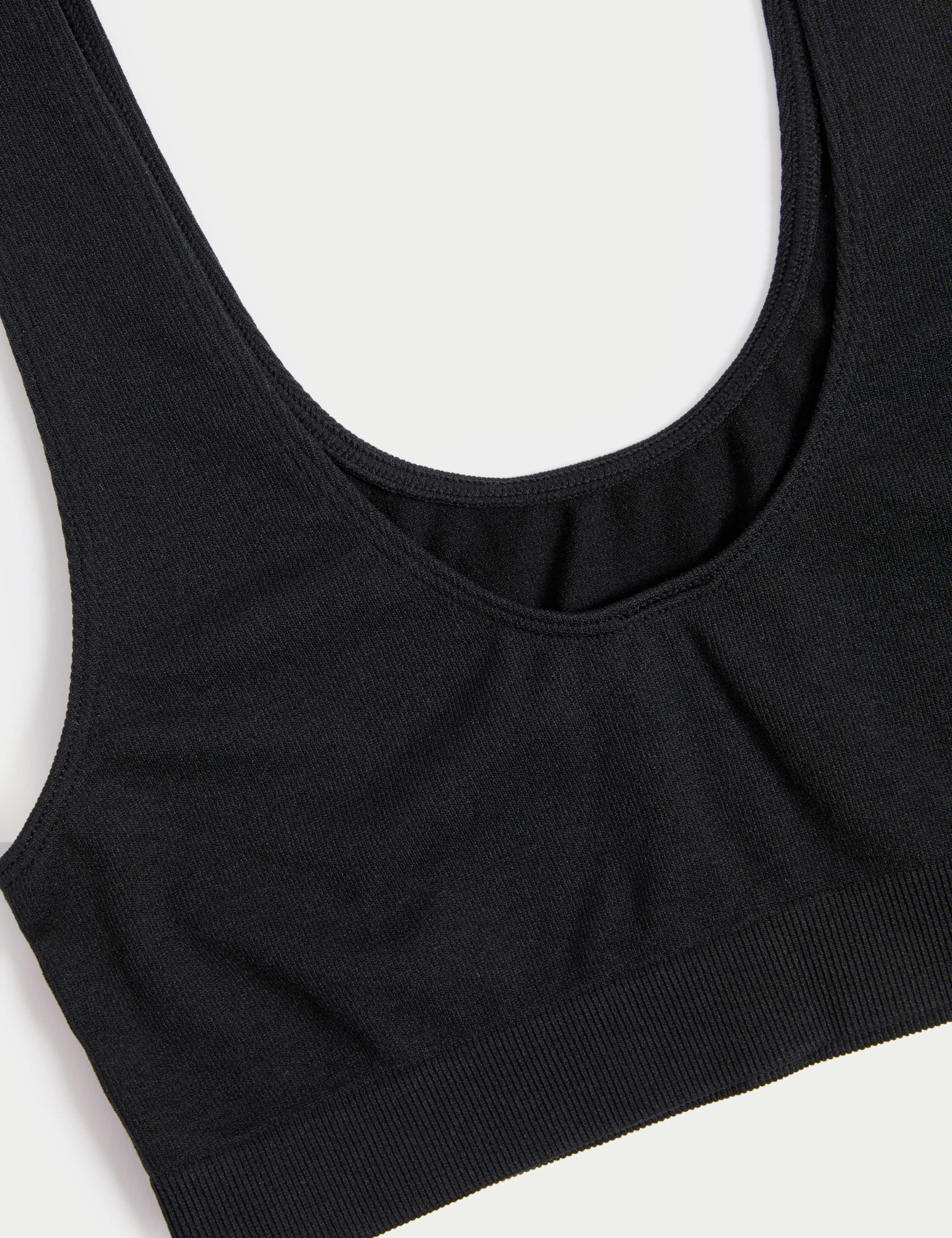3pk Seamless Non Wired Crop Tops Set 4 of 4