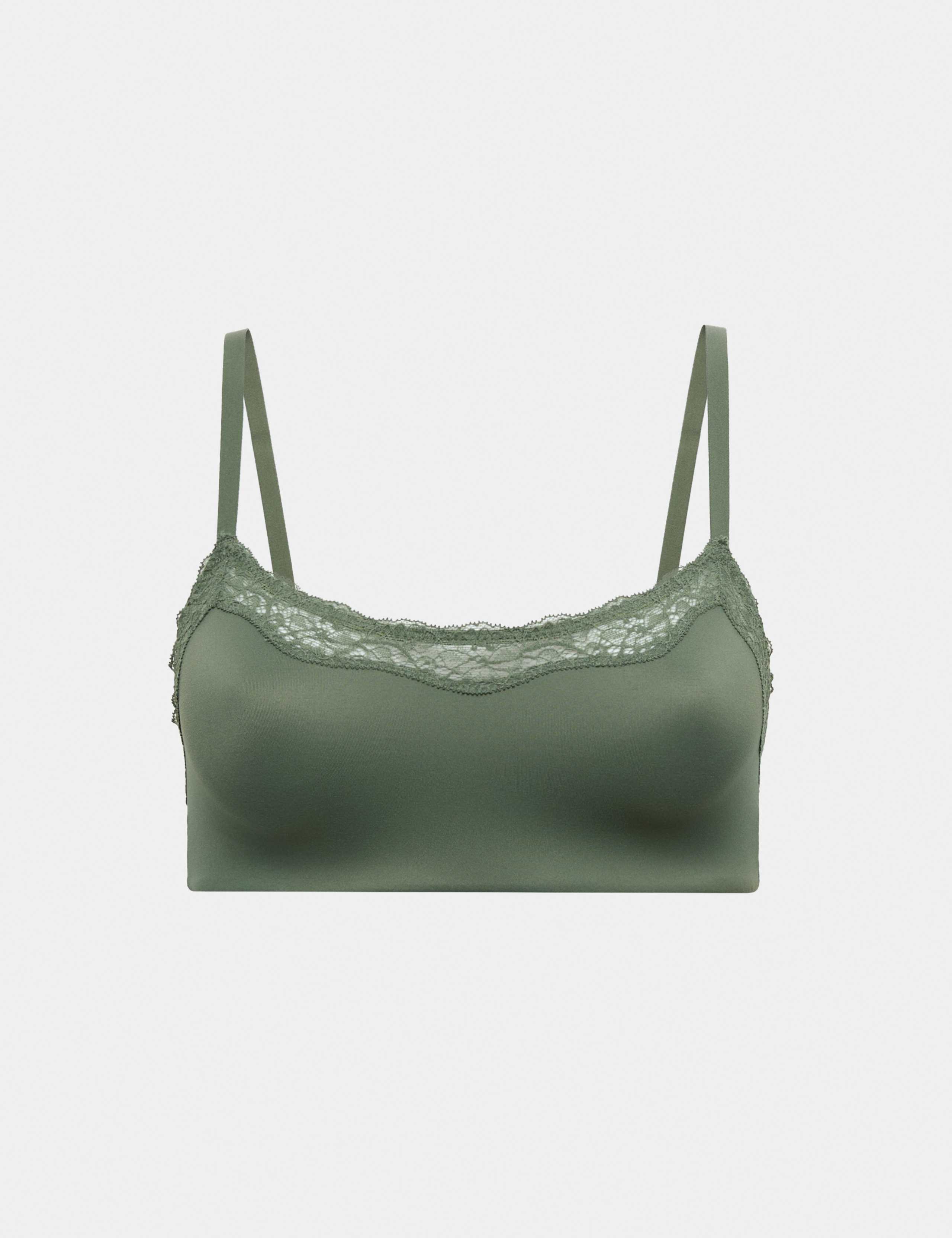 Body Soft Lace Trim Non Wired Crop Top