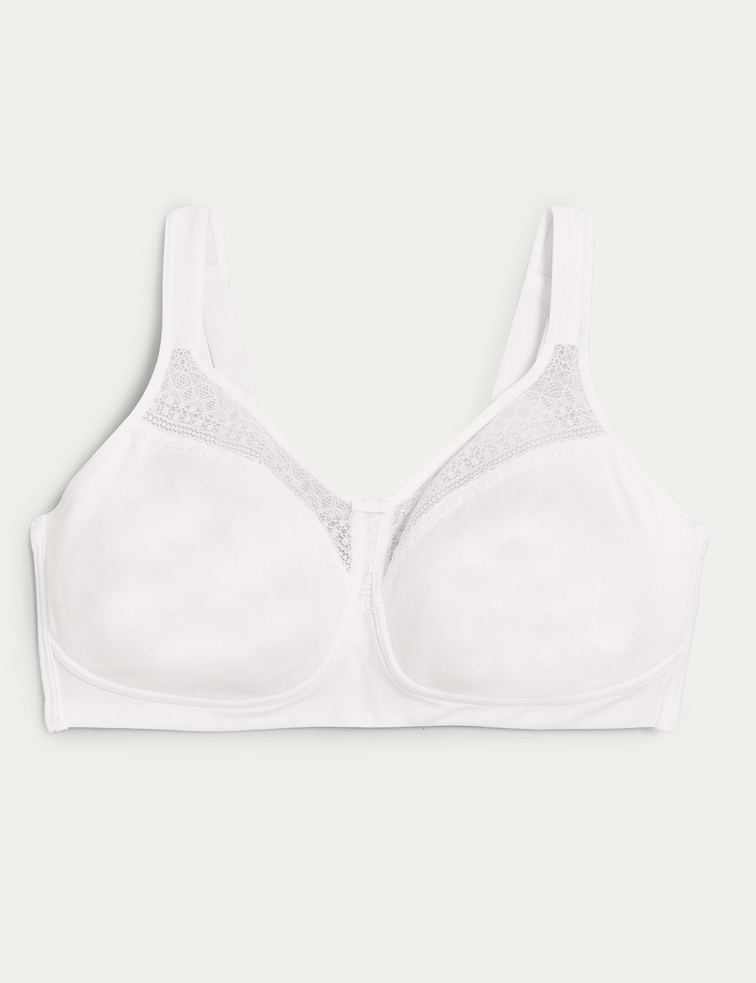 Cotton Blend & Lace Non Wired Total Support Bra B-H