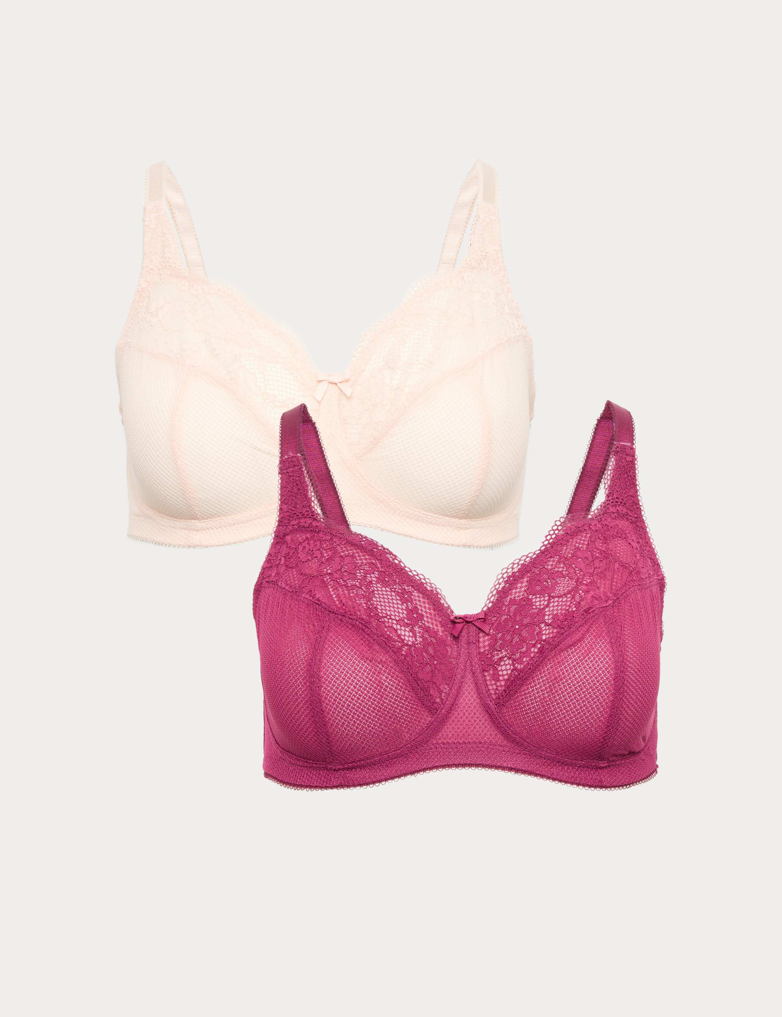 2 Pack Jasmine Lace Total Support Bras (B-H)