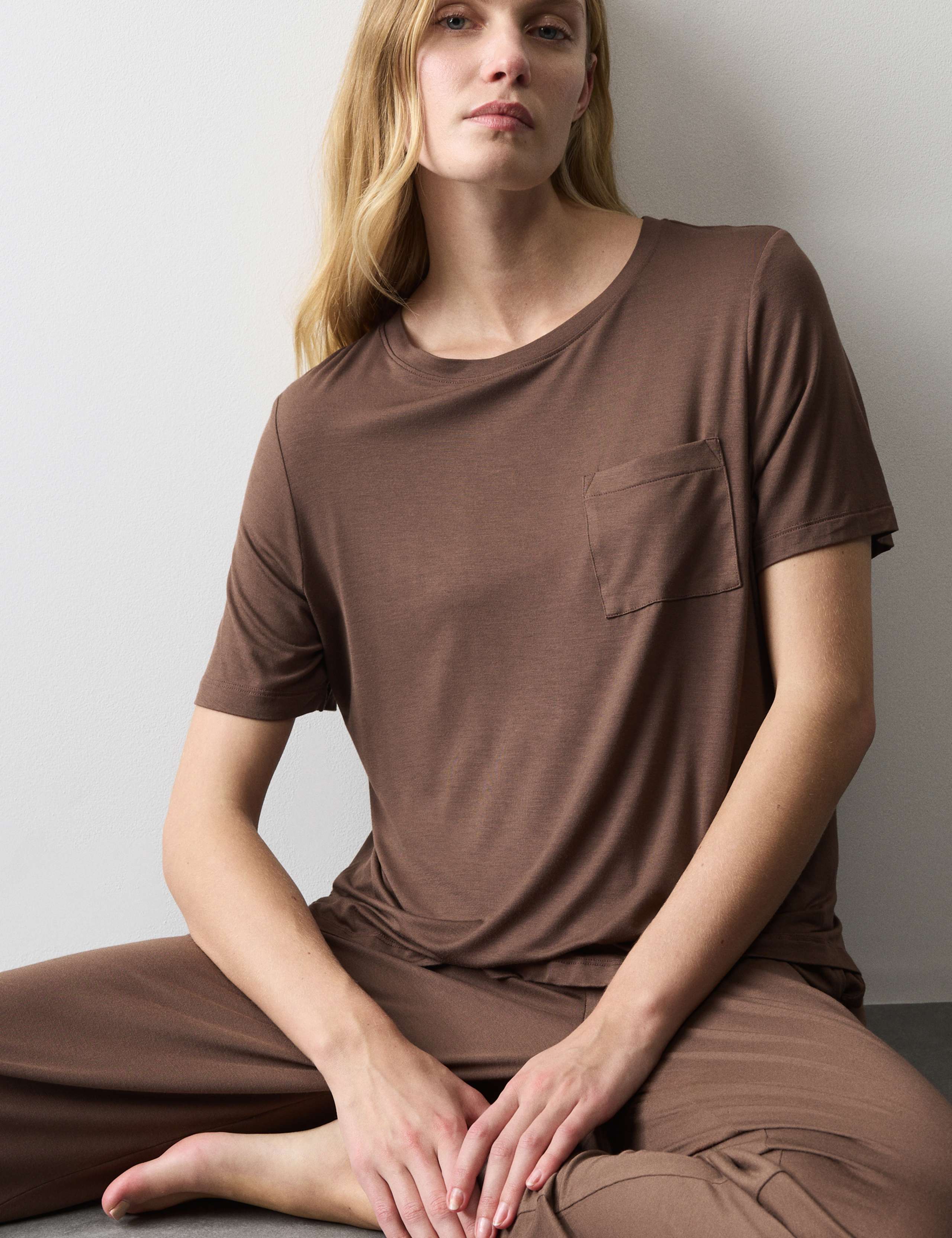 Pocket Detail Pyjama Top