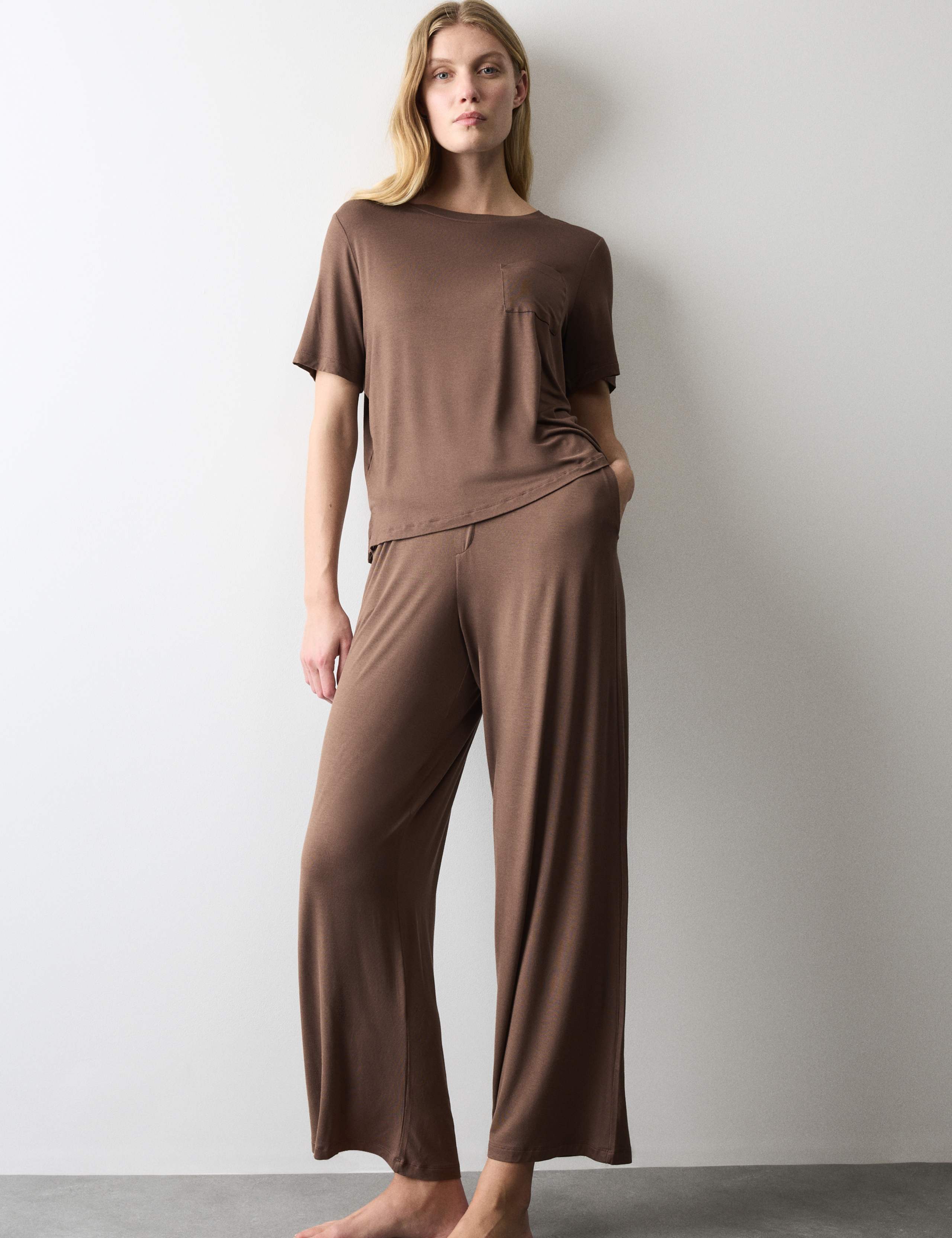 Jersey Wide Leg Pyjama Bottoms