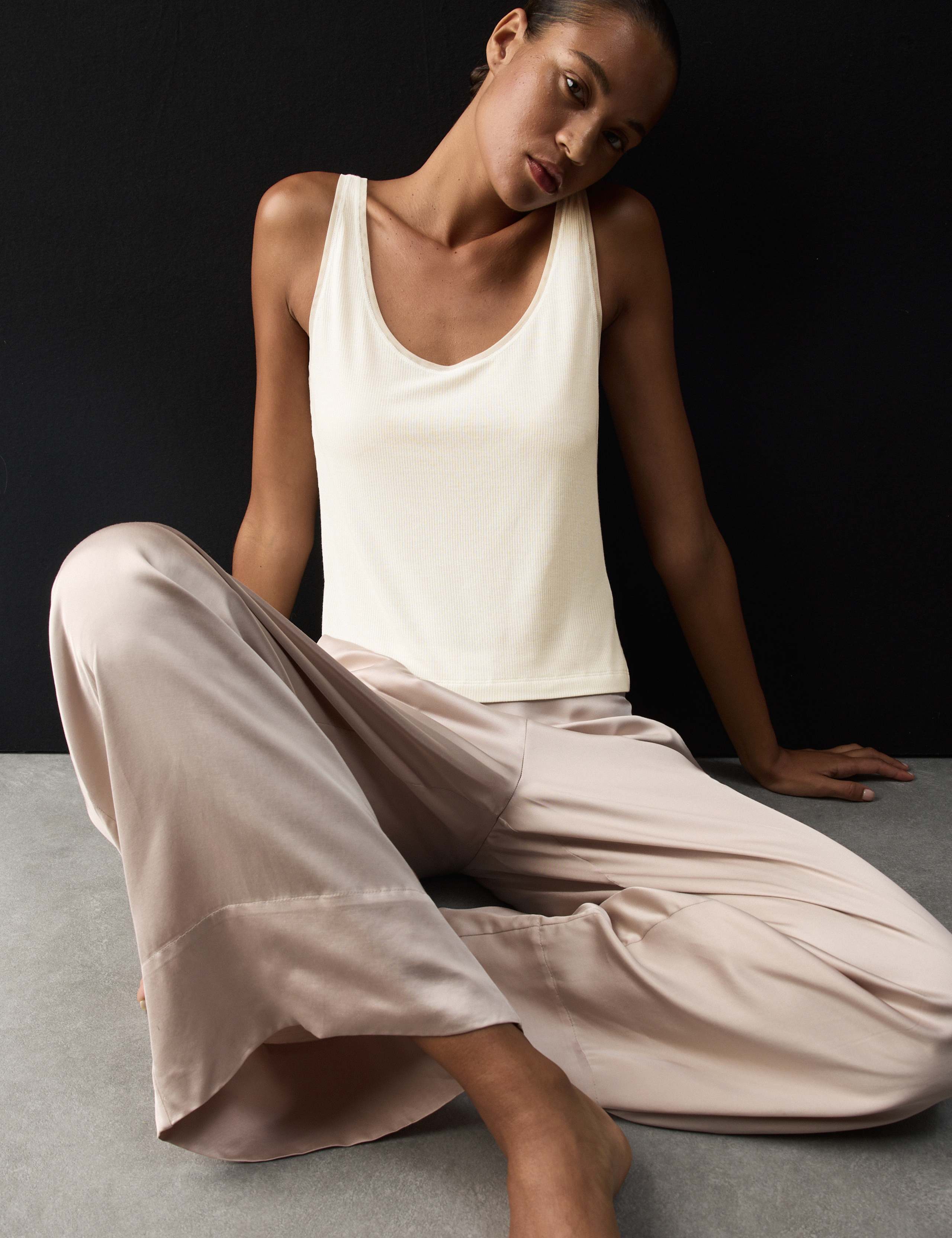 Modal Rich Ribbed Cami Pyjama Top