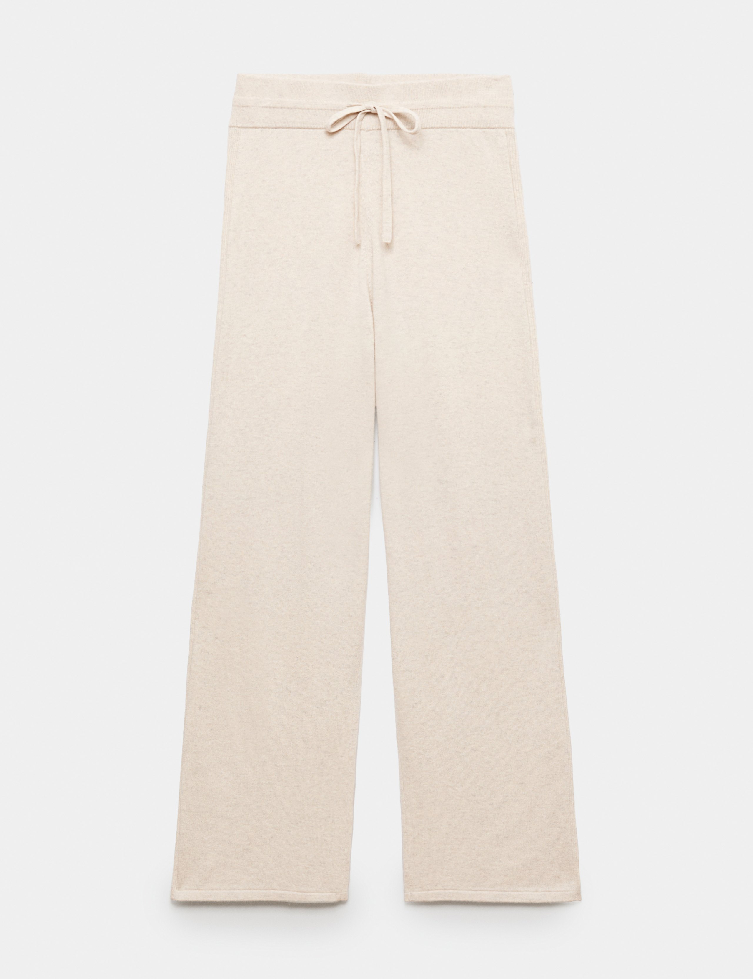 Wool Blend Wide Leg Lounge Pants with Cashmere