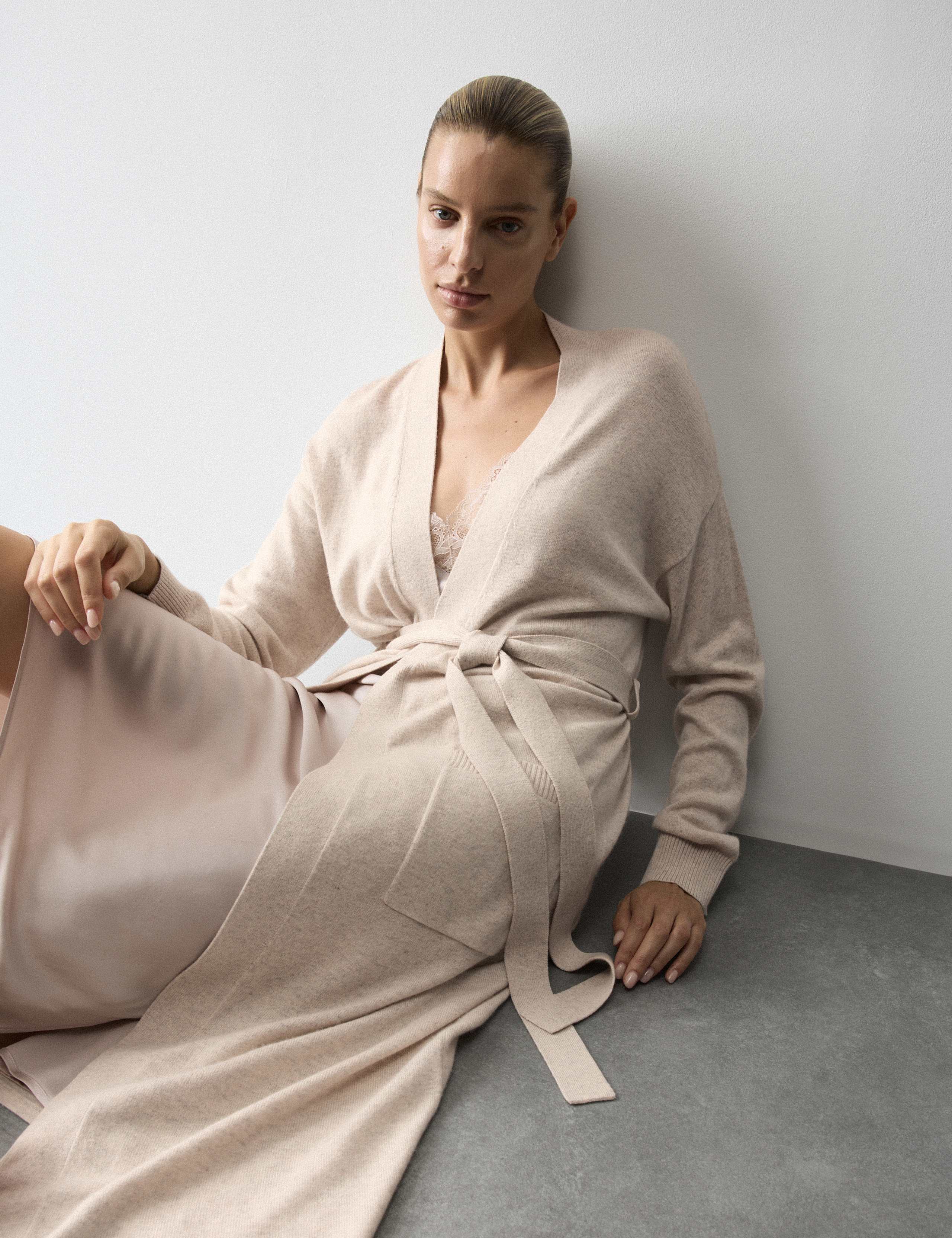 Lounge Knit Wrap with Cashmere