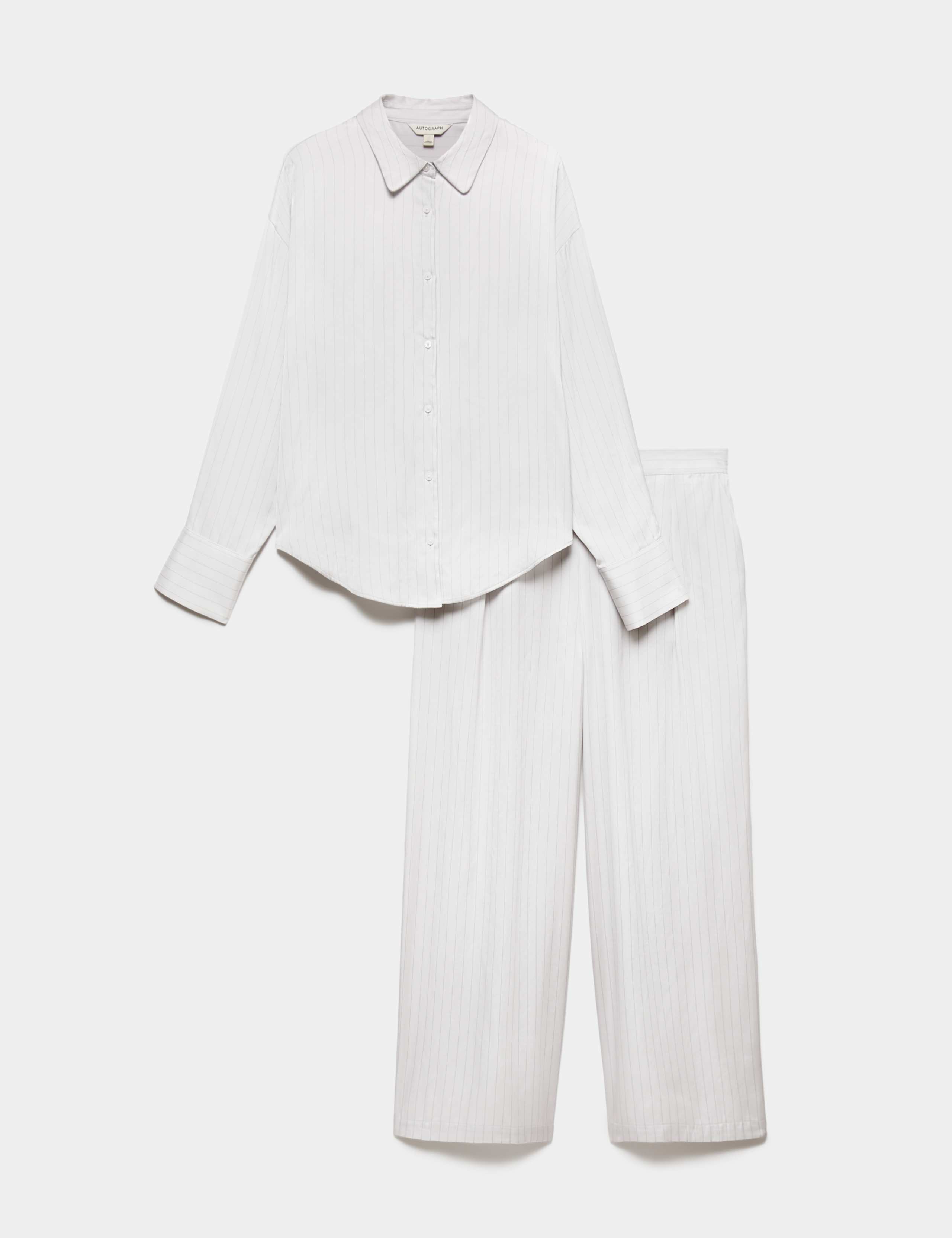Satin Striped Revere Pyjama Set