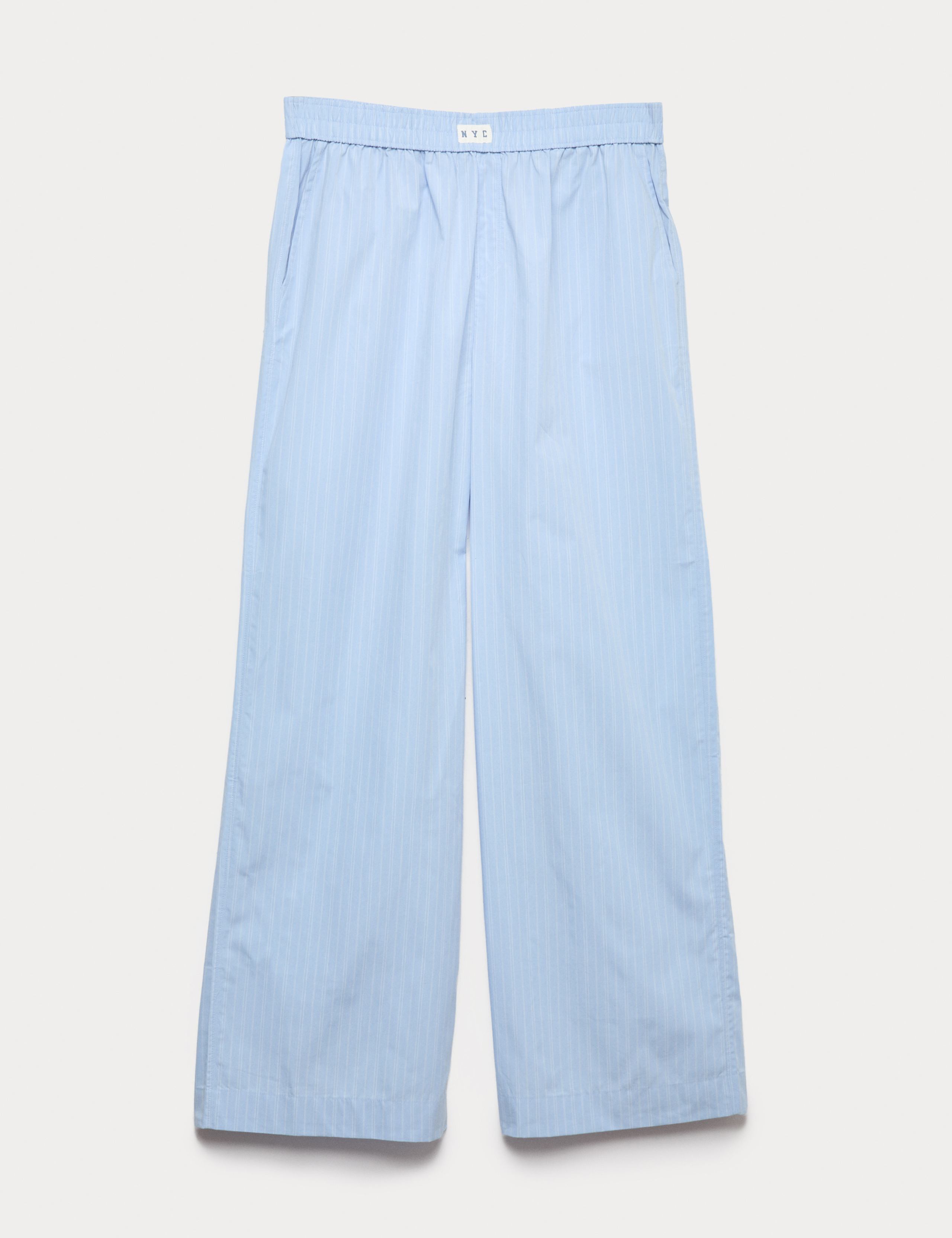 Pure Cotton Striped Wide Leg Pyjama Bottoms