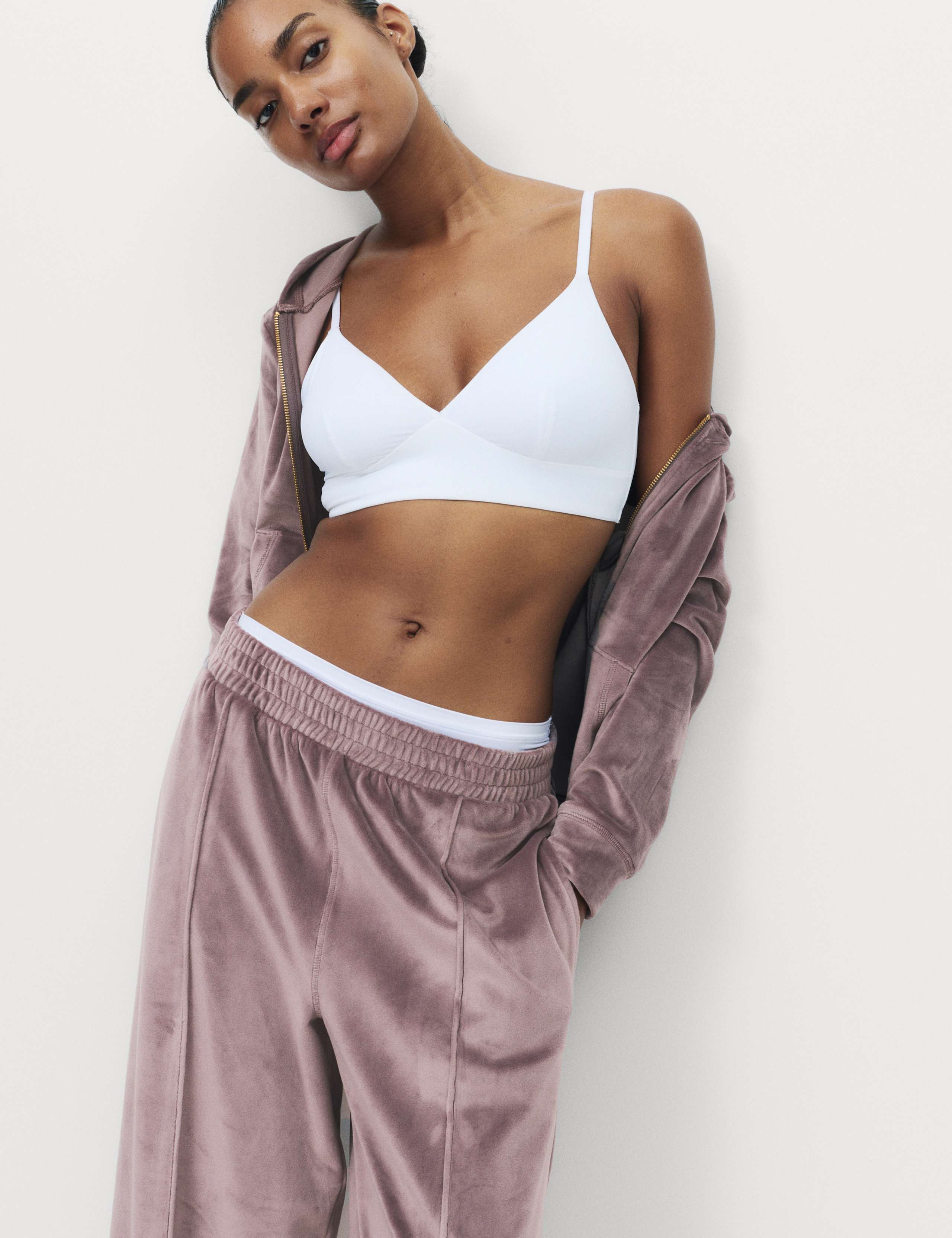 Velour Flared Leg Joggers