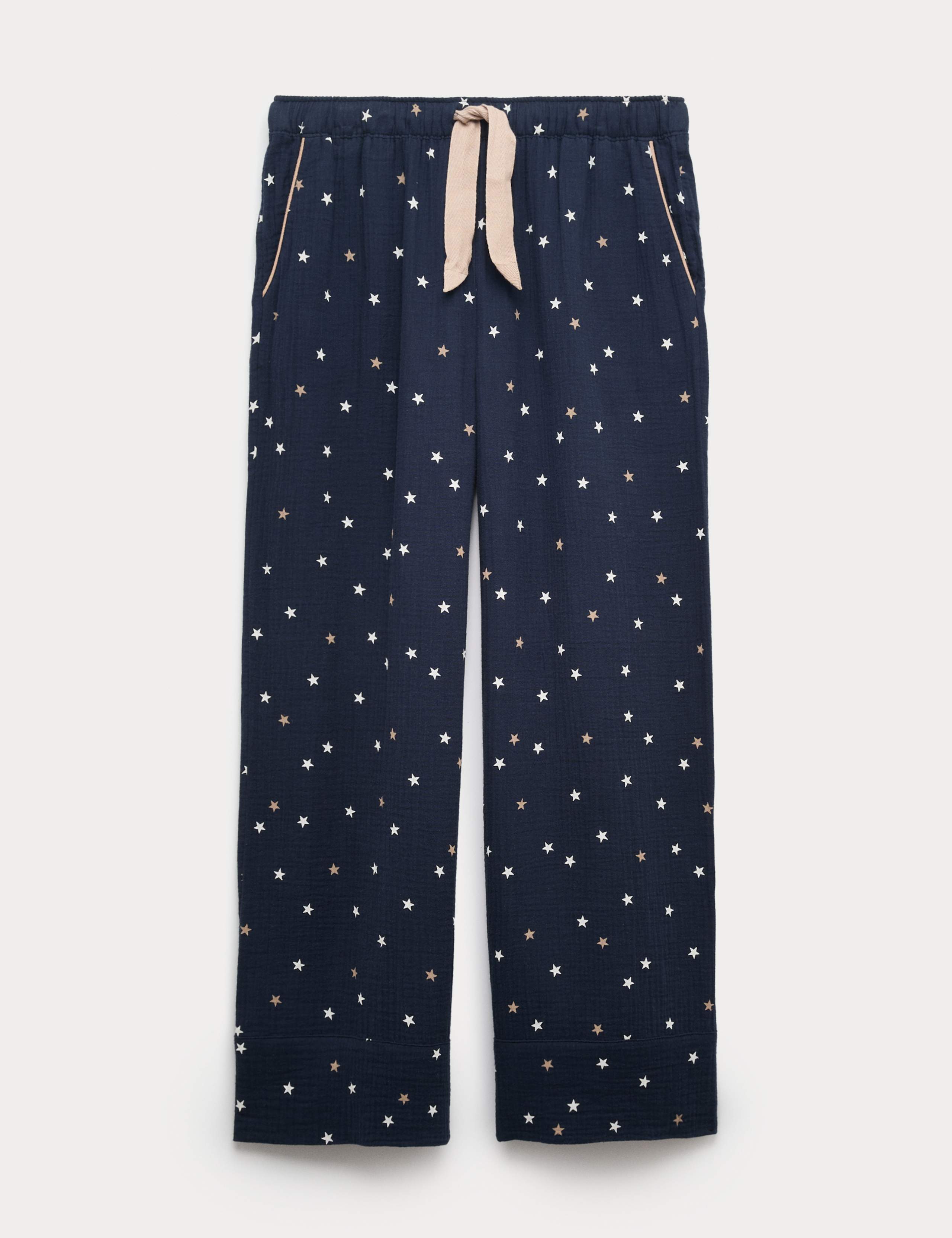Pure Cotton Muslin Striped Pyjama Bottoms