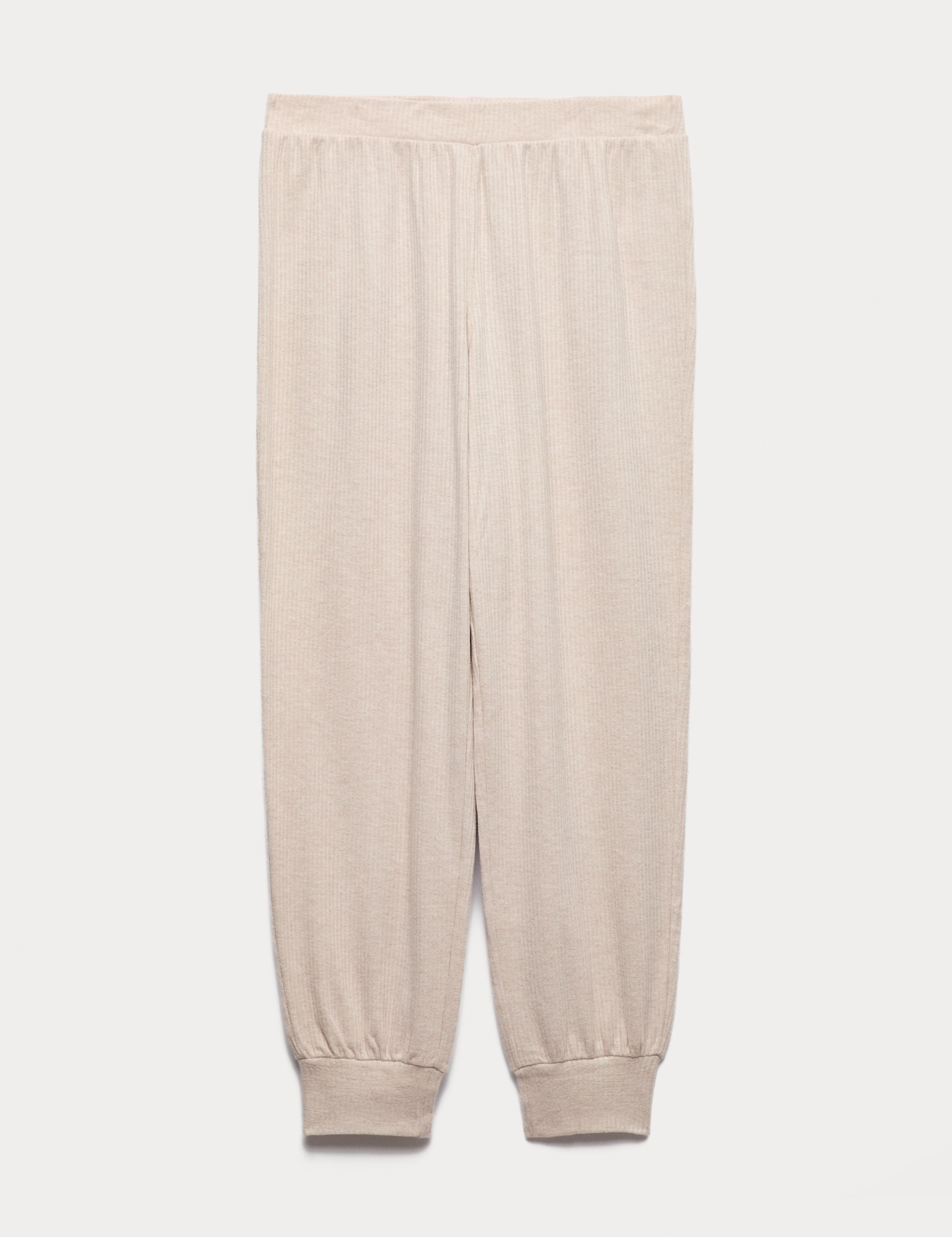 Cosy Knit Ribbed Cuffed Hem Lounge Joggers