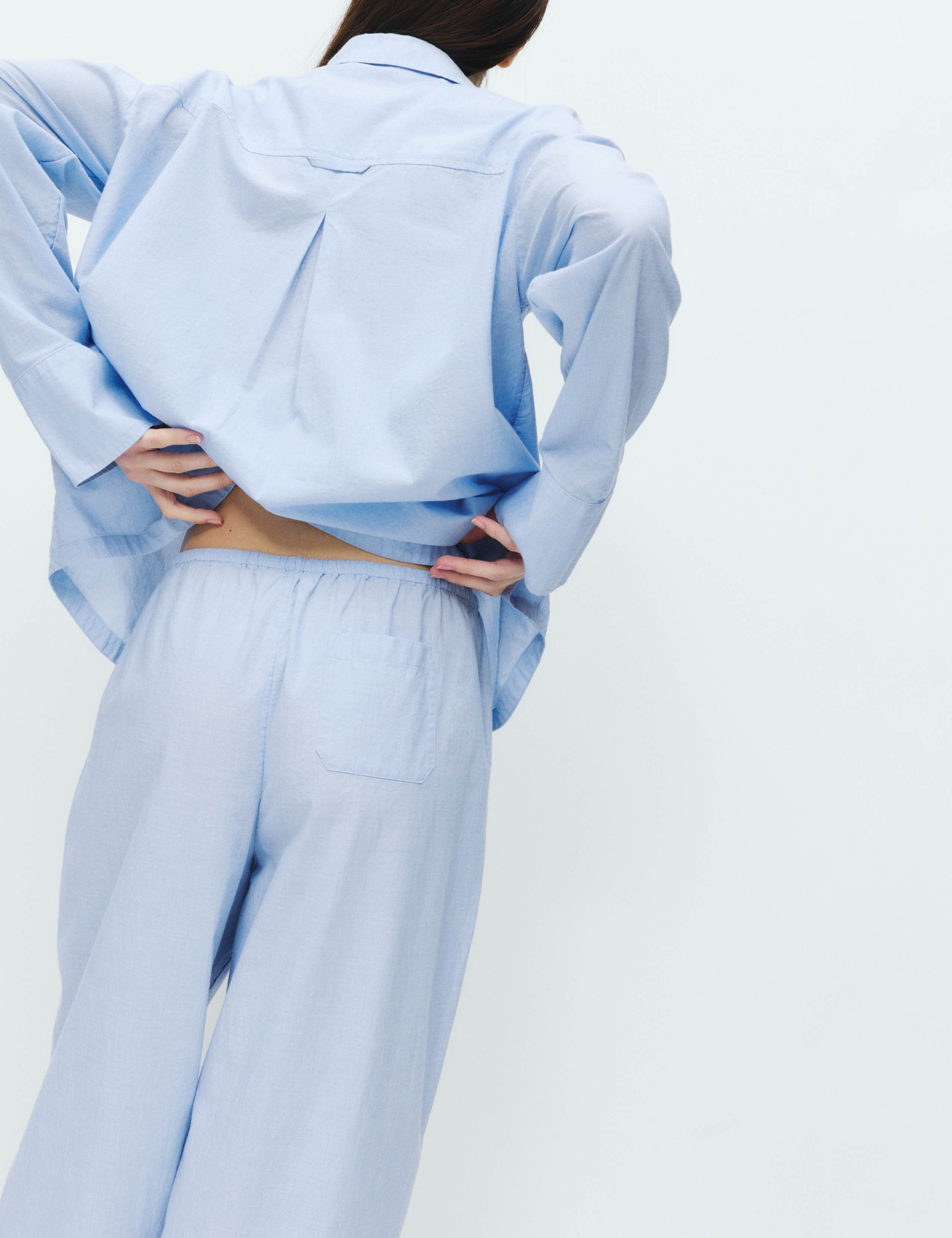 Pure Cotton Chambray Lounge Pyjama Set 5 of 6