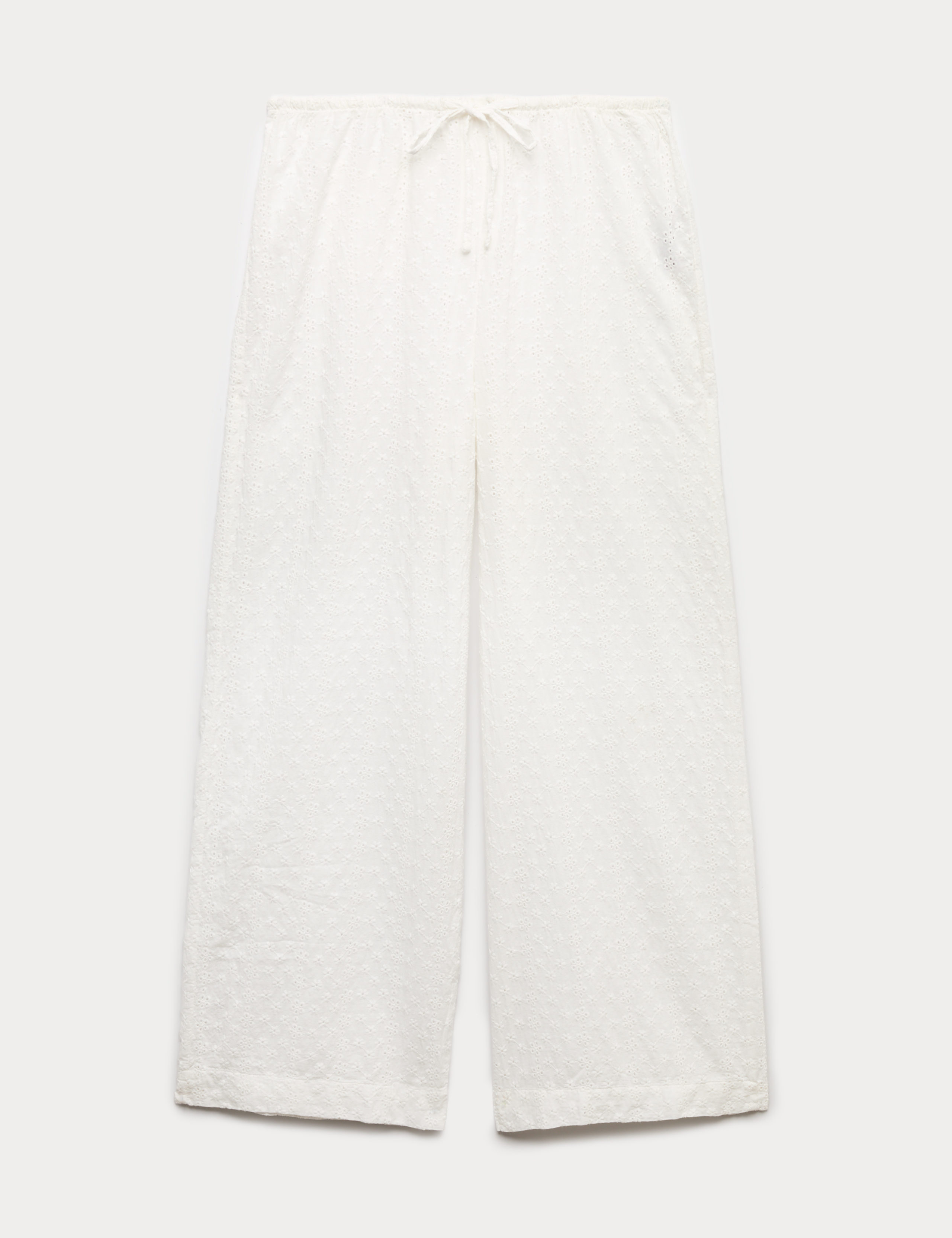 Pure Cotton Broderie Pyjama Bottoms