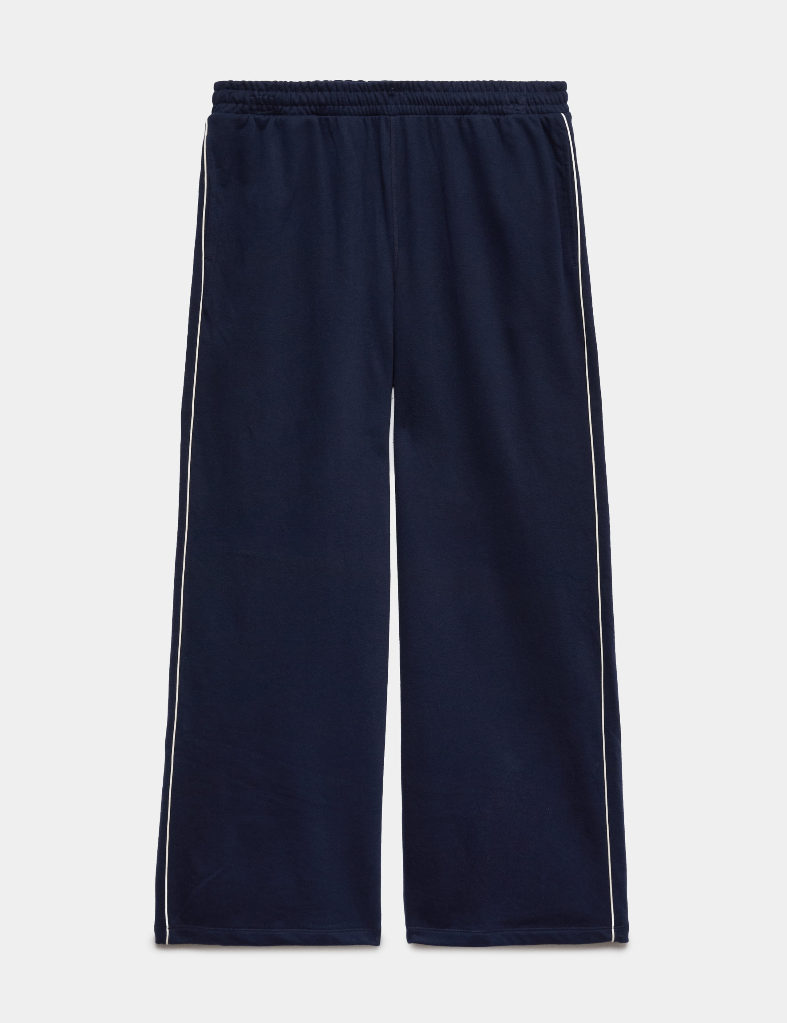 Cotton Rich Loopback Wide Leg Joggers
