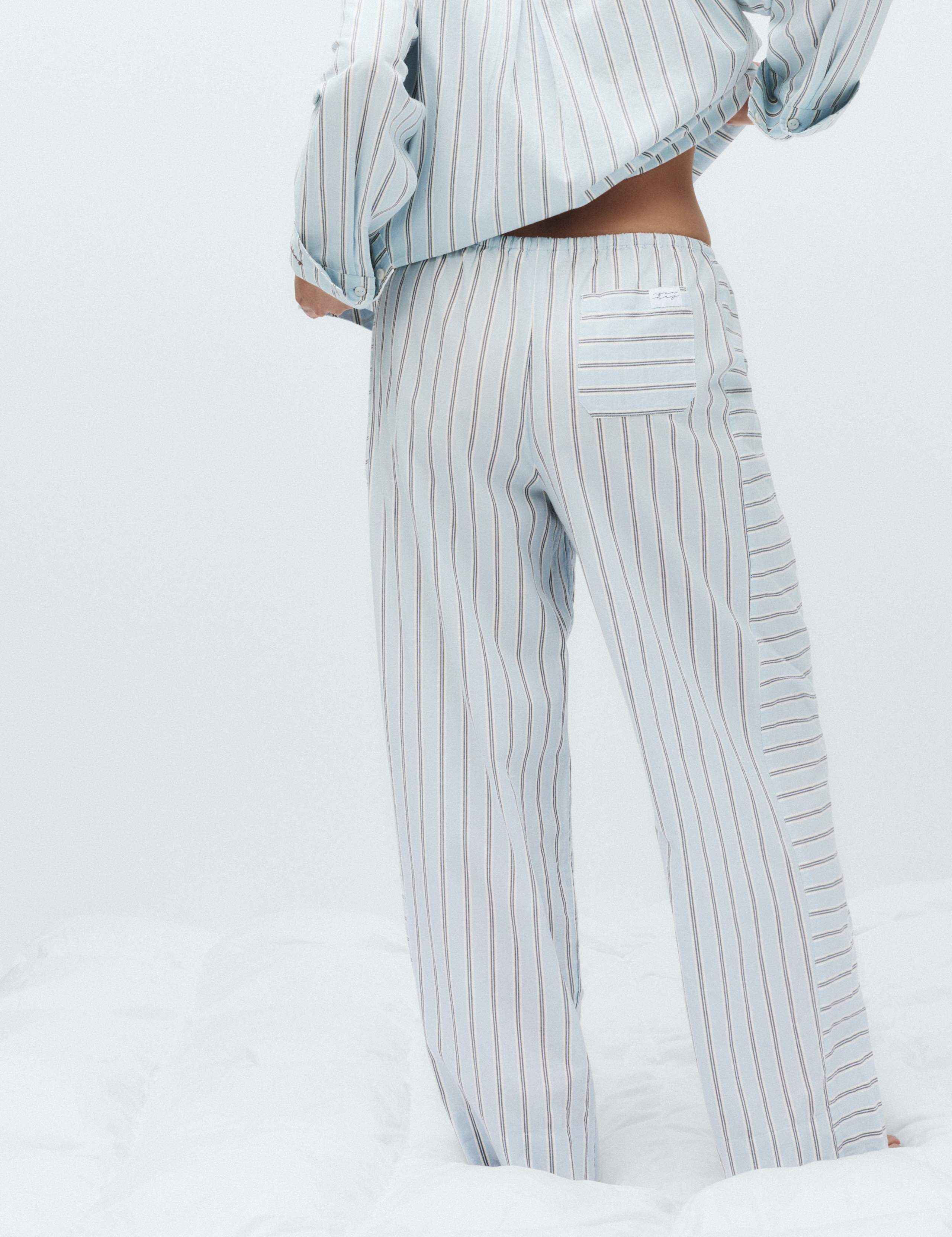 Pure Cotton Striped Pyjama Shirt & Bottom Set 2 of 6