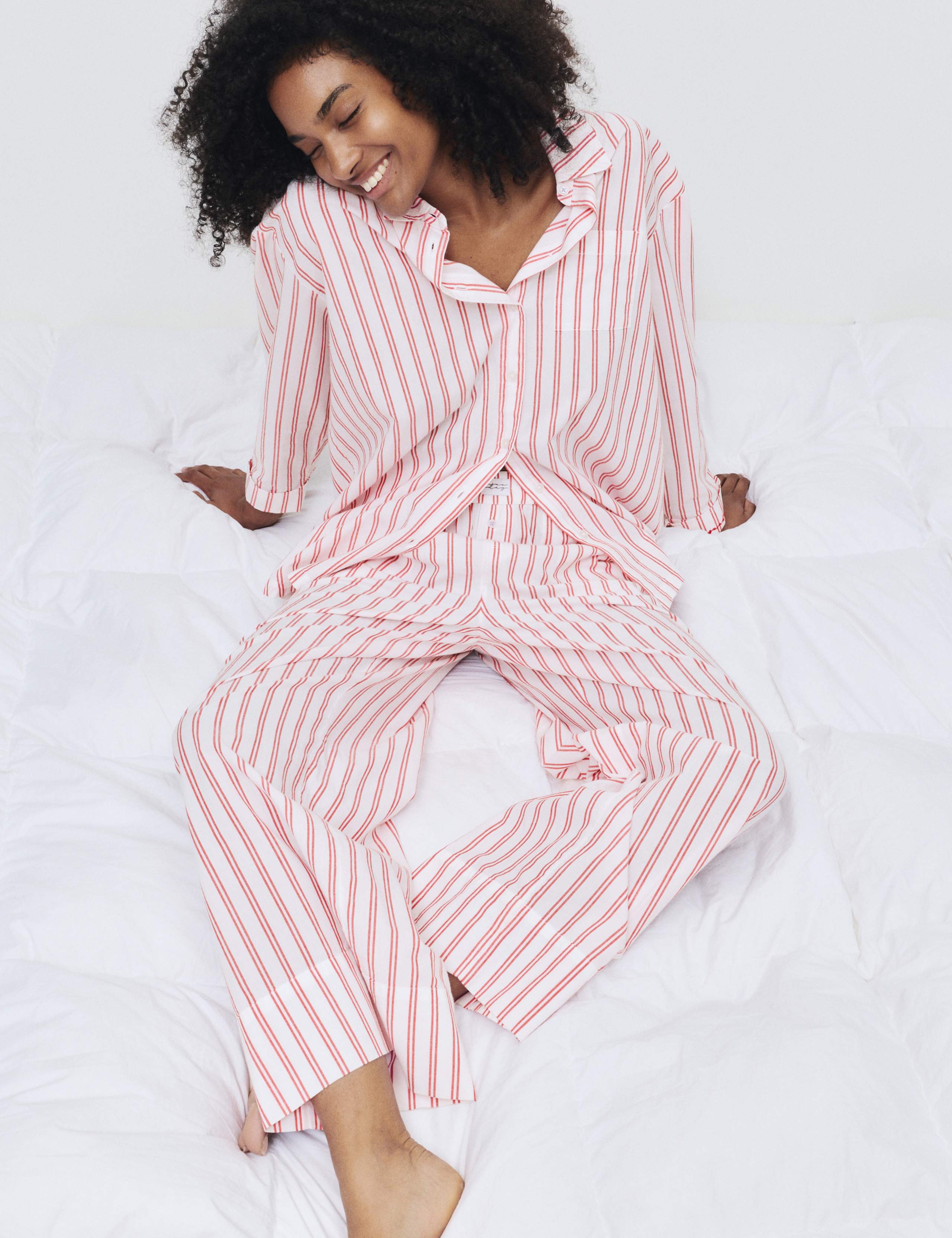 Pure Cotton Striped Pyjama Shirt & Bottom Set 5 of 6