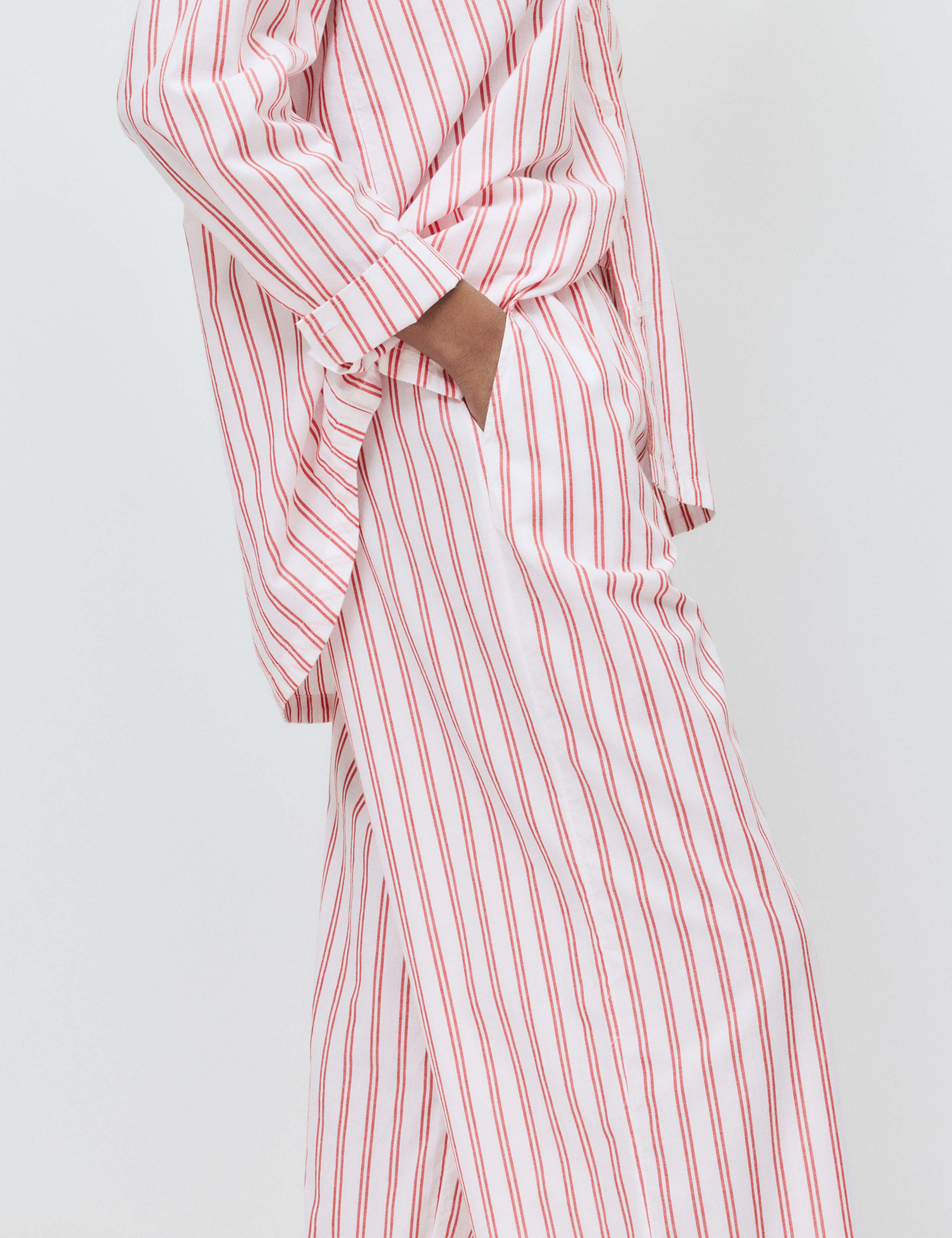 Pure Cotton Striped Pyjama Shirt & Bottom Set 6 of 6