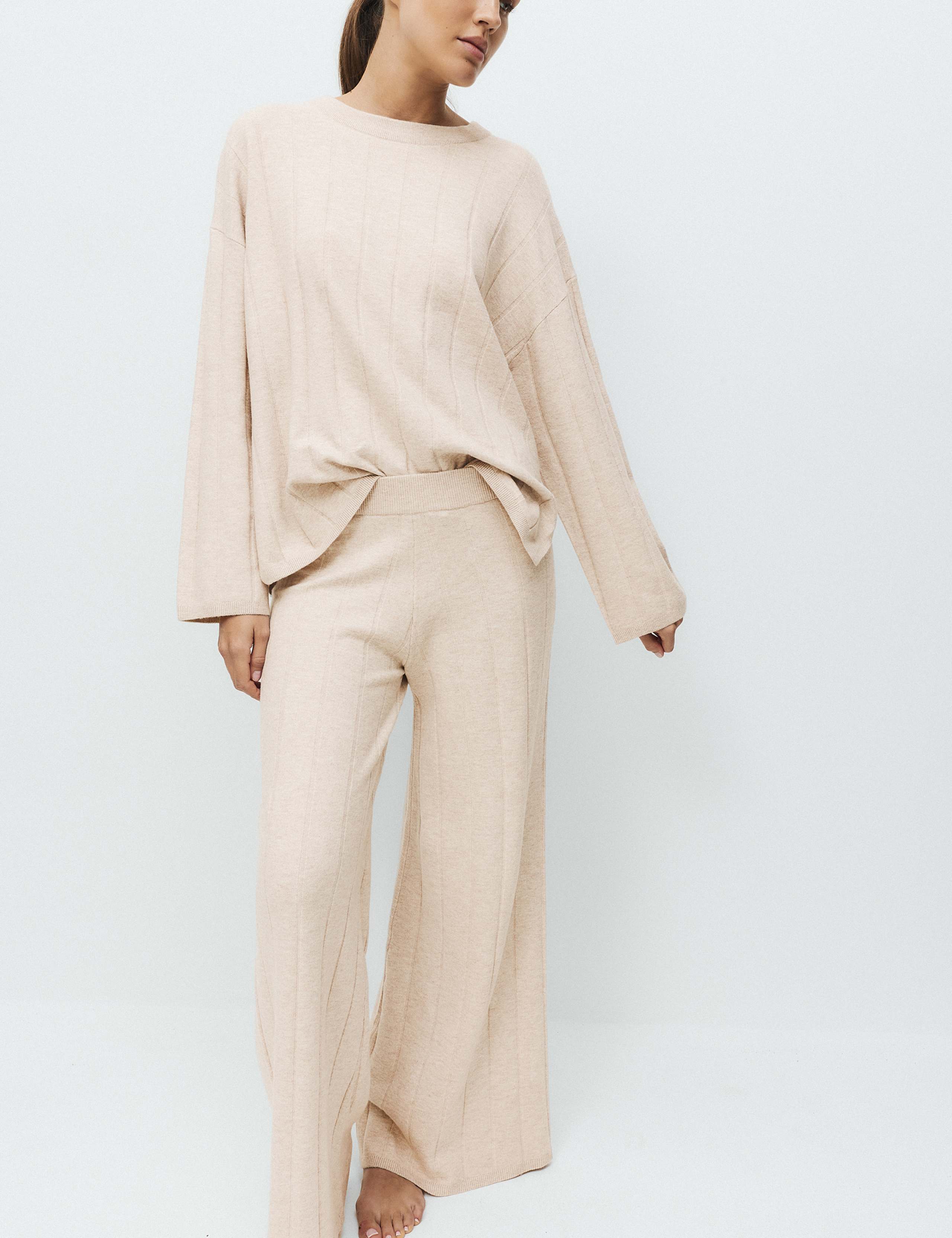 Knitted Wide Leg Pyjama Bottoms