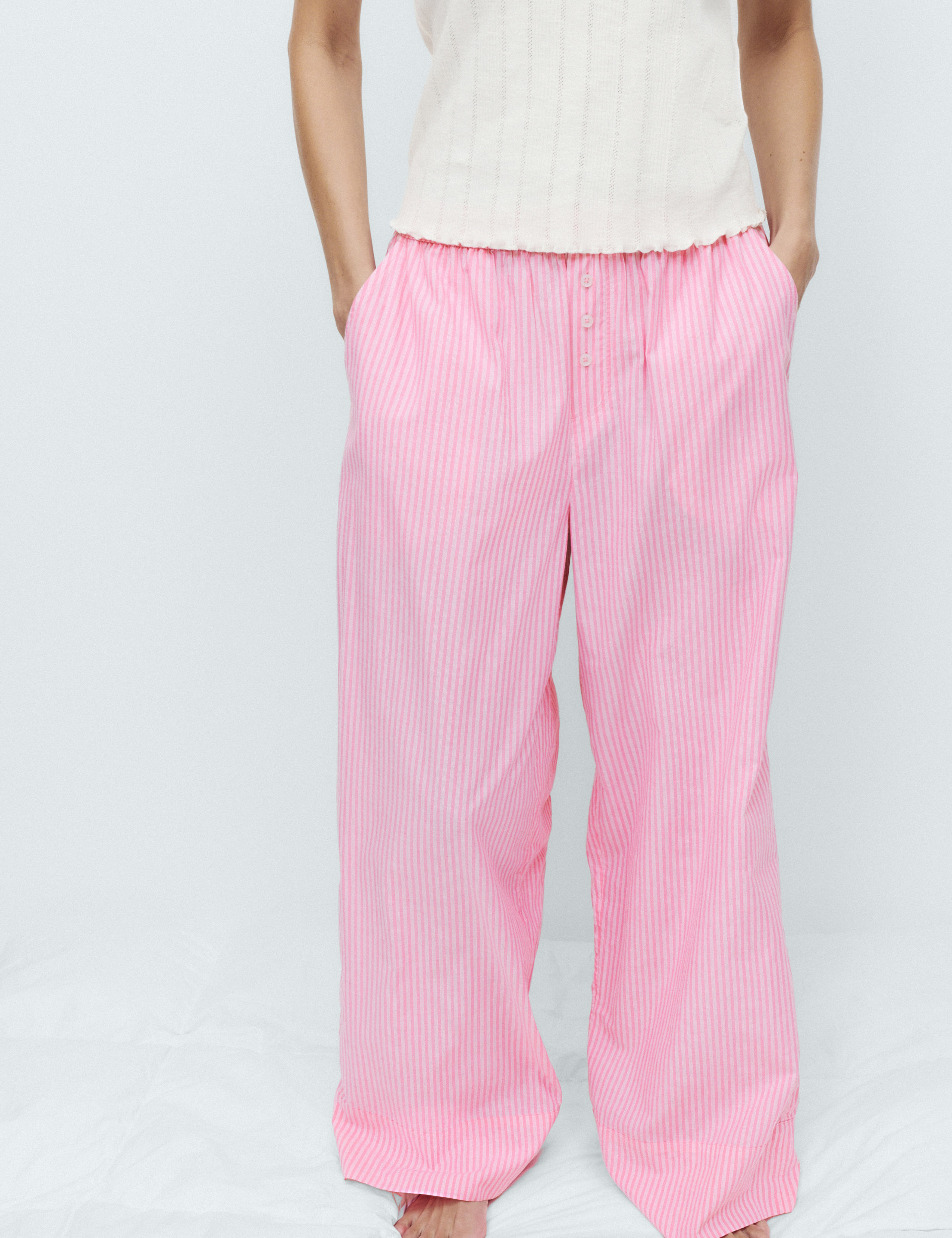 Pure Cotton Striped Pyjama Bottoms