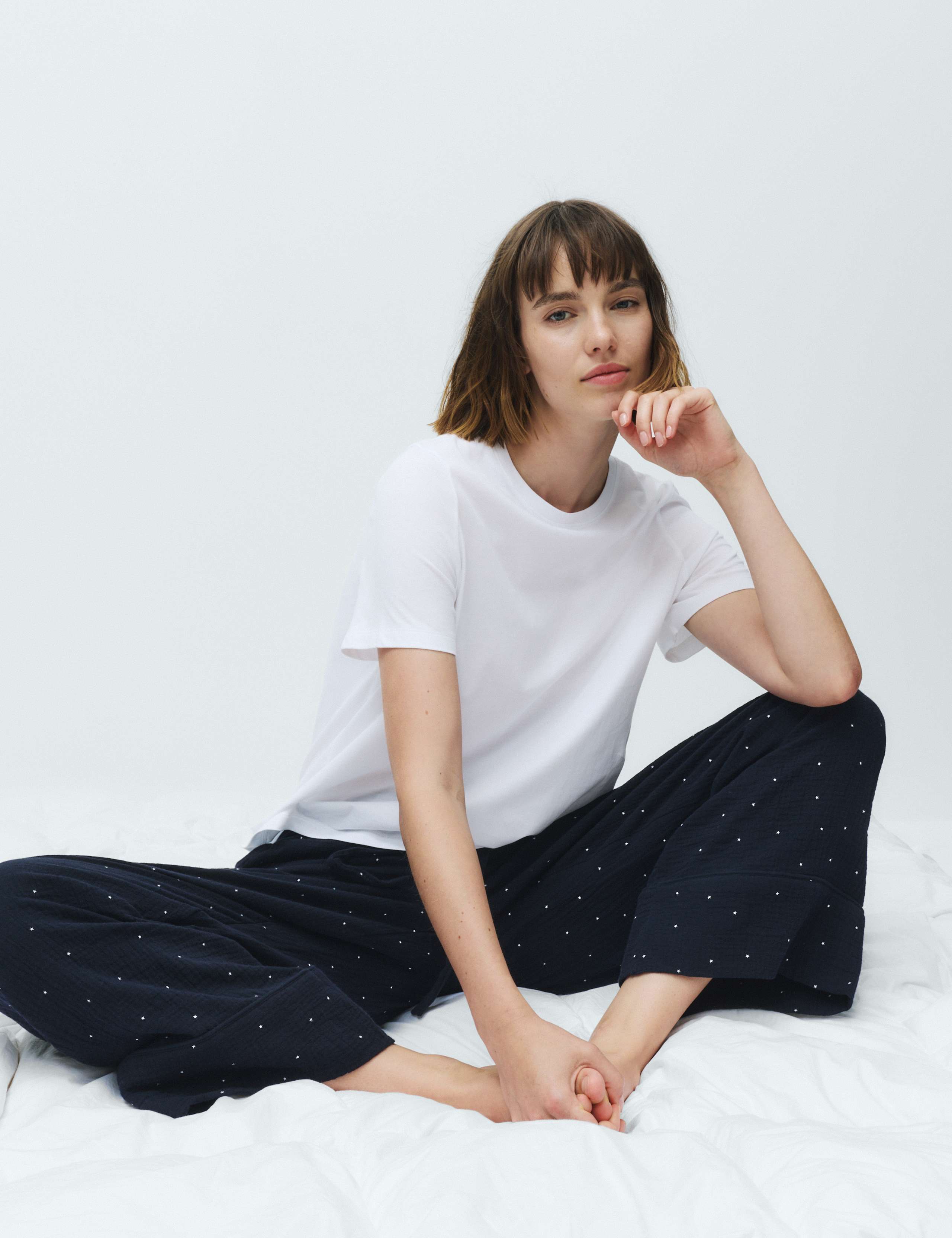 Pure Cotton Striped Muslin Pyjama Bottoms