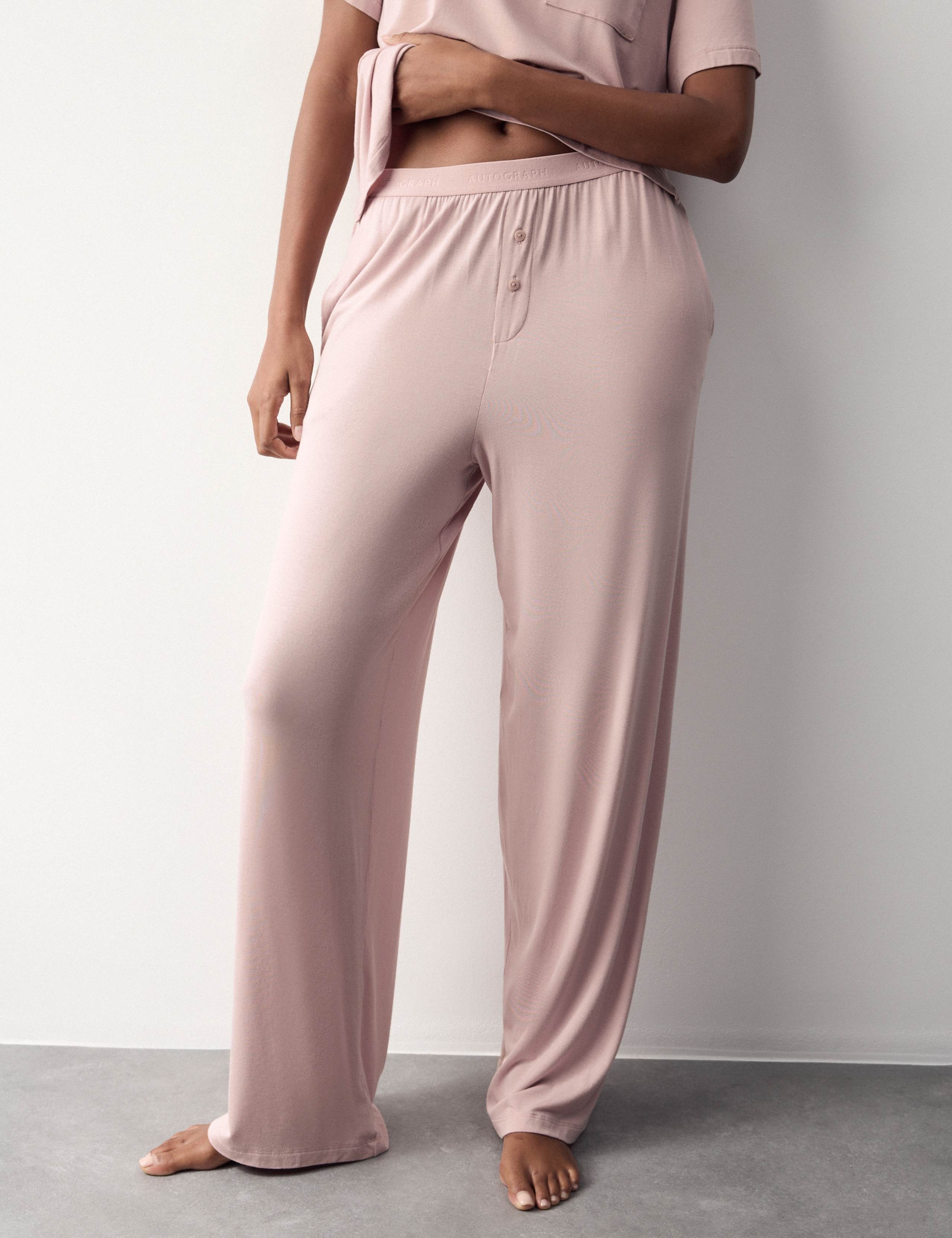Modal Rich Wide Leg Pyjama Bottoms