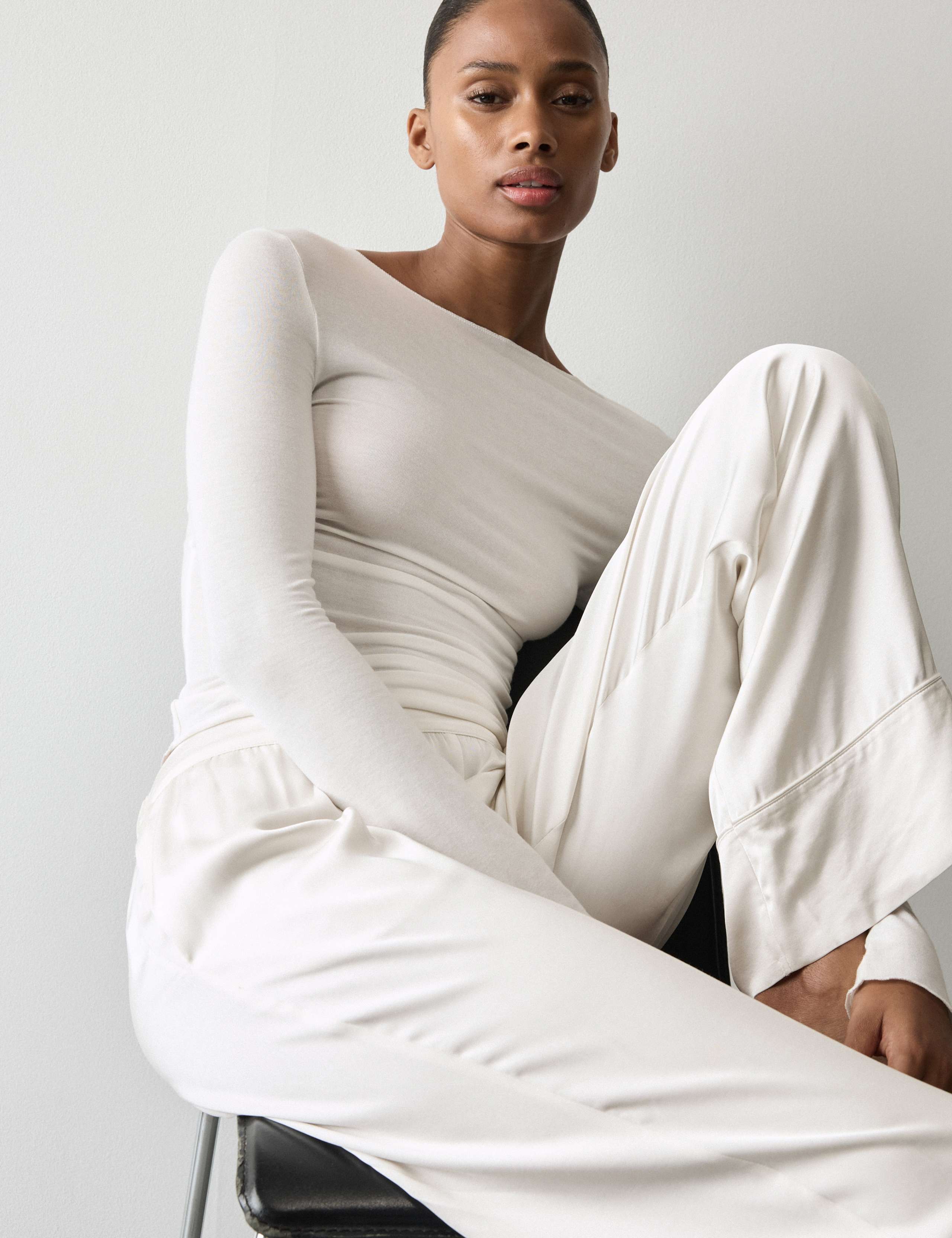 Sheer Pyjama Top with Cashmere