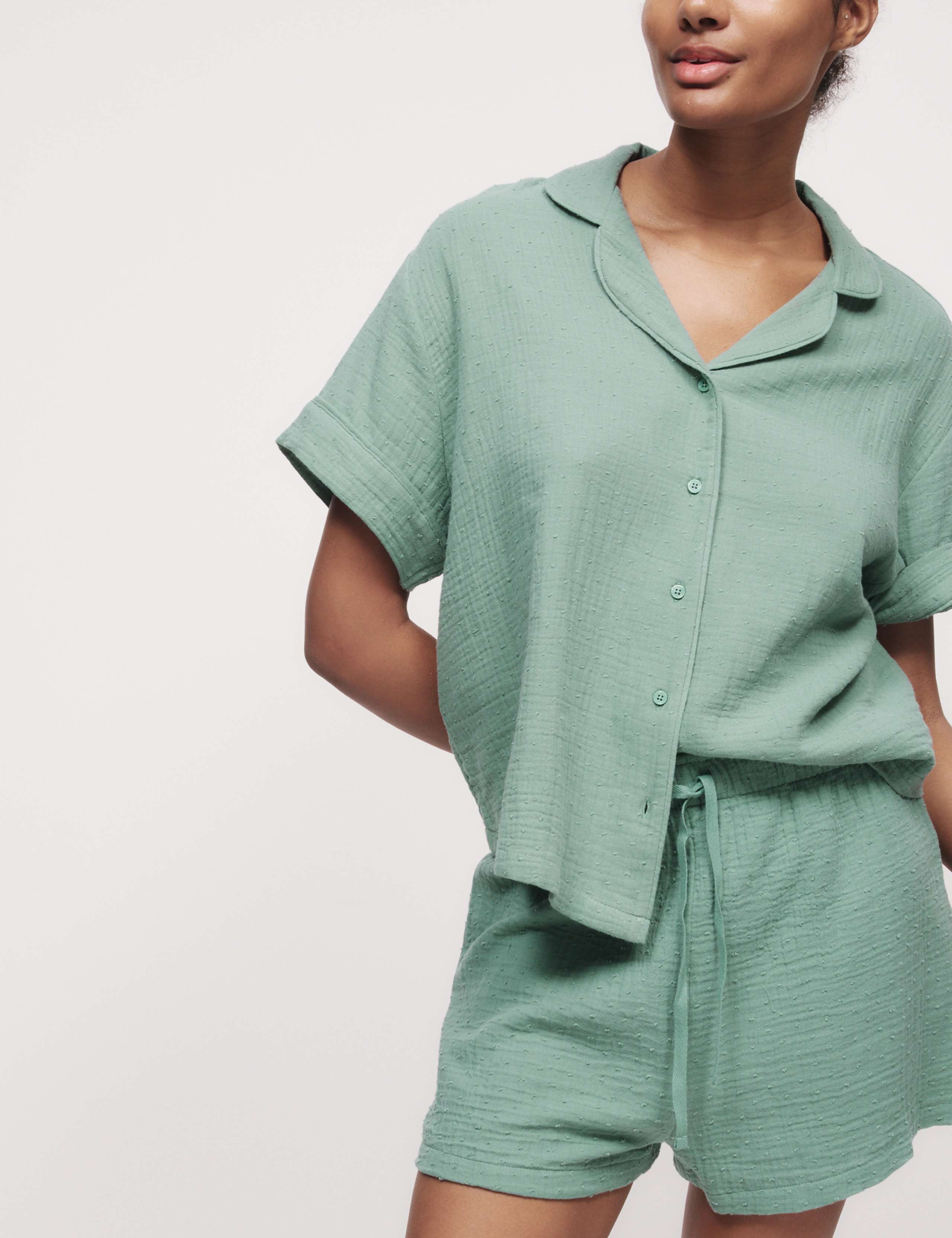 Pure Cotton Muslin Revere Shortie Set