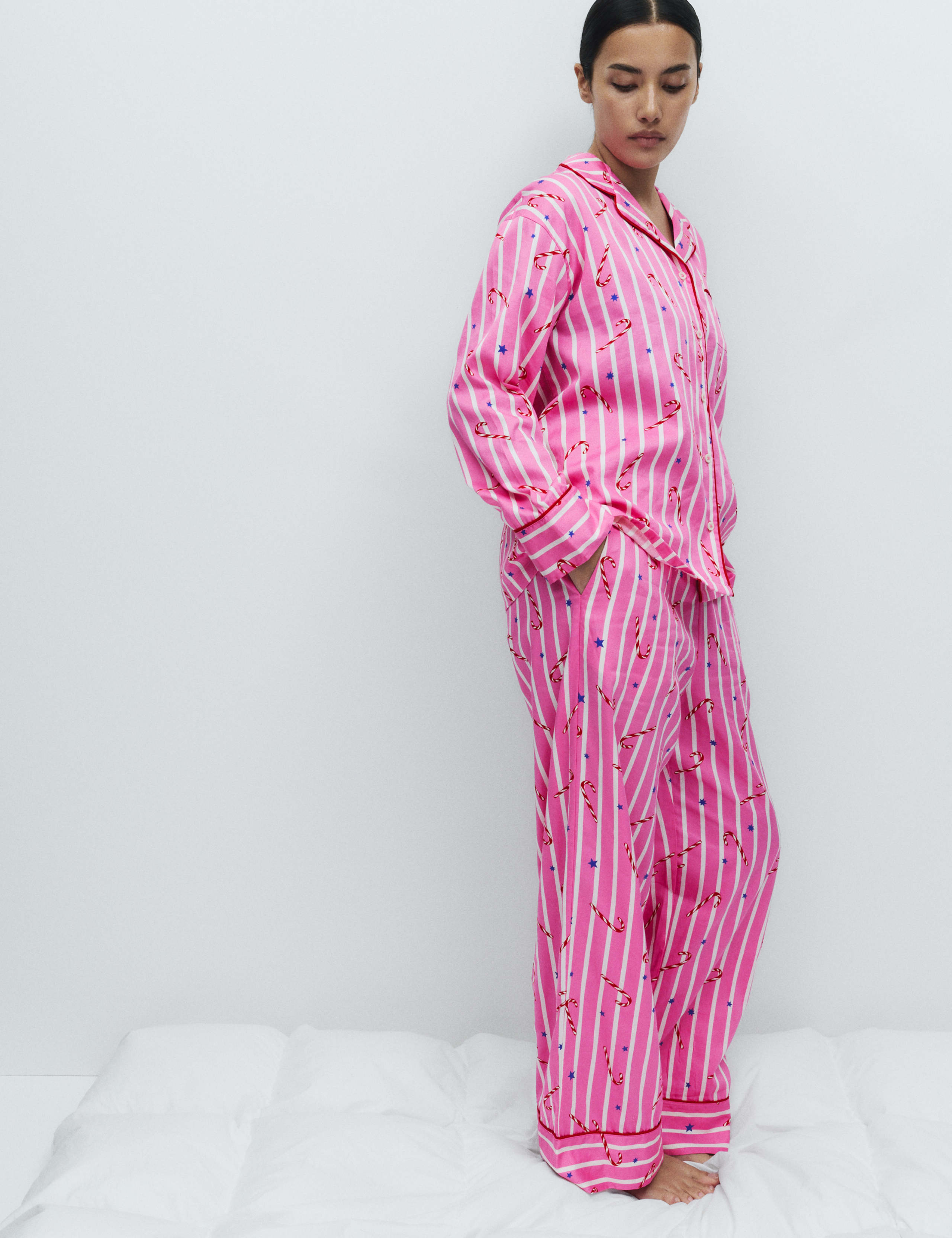 Pure Cotton Sateen Striped Pyjama Set