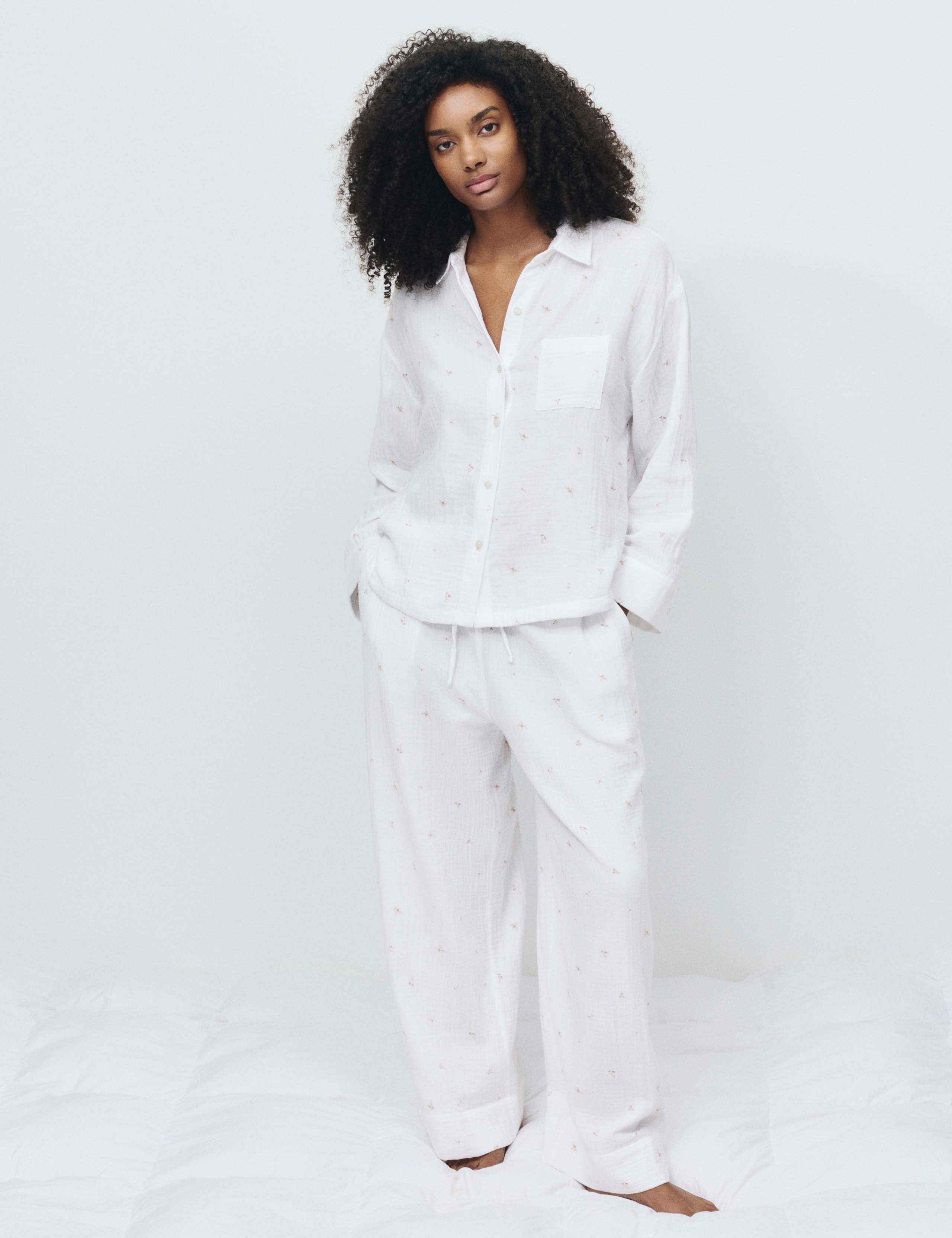 Pure Cotton Muslin Floral Pyjama Set