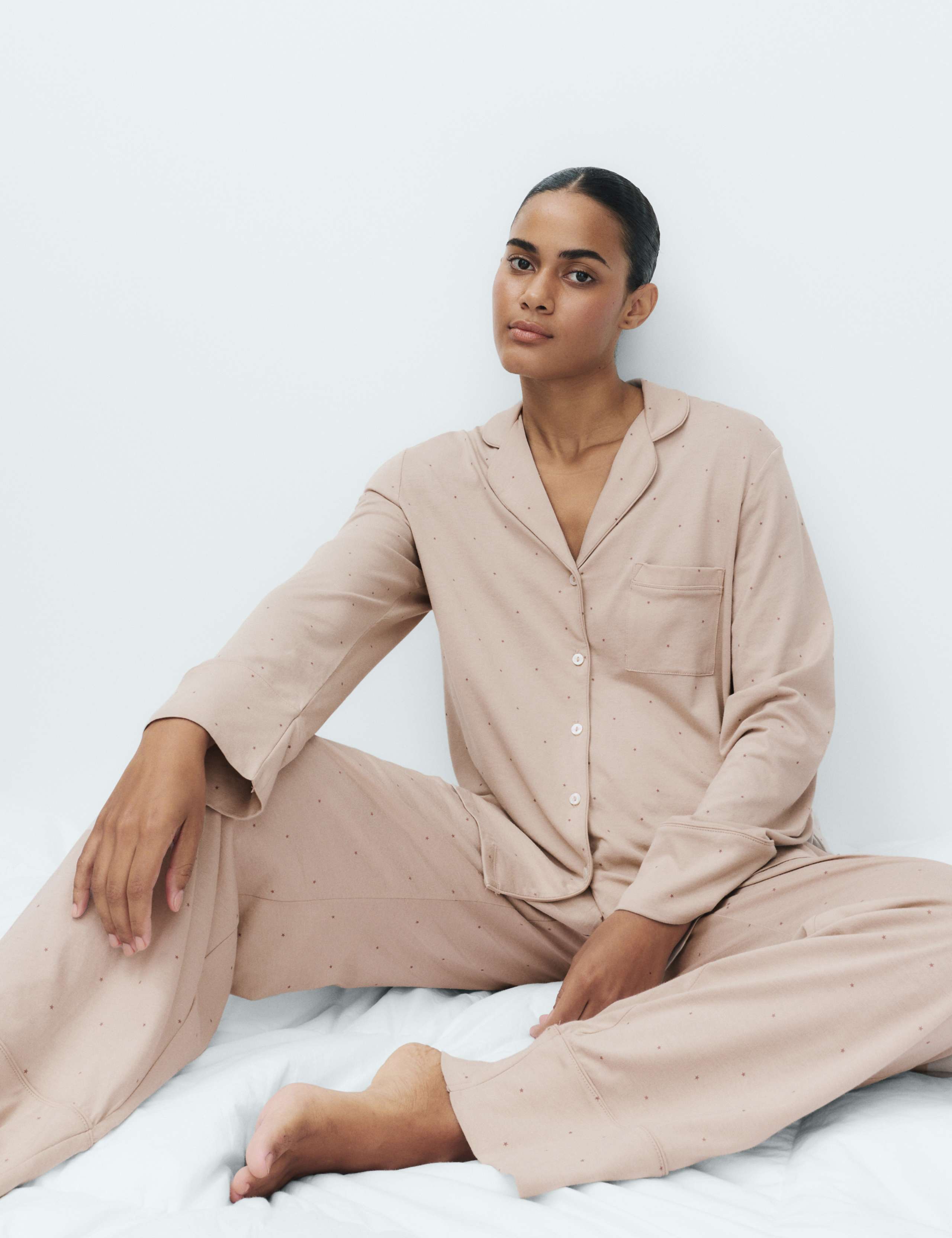 Cotton Modal Printed Revere Pyjama Set