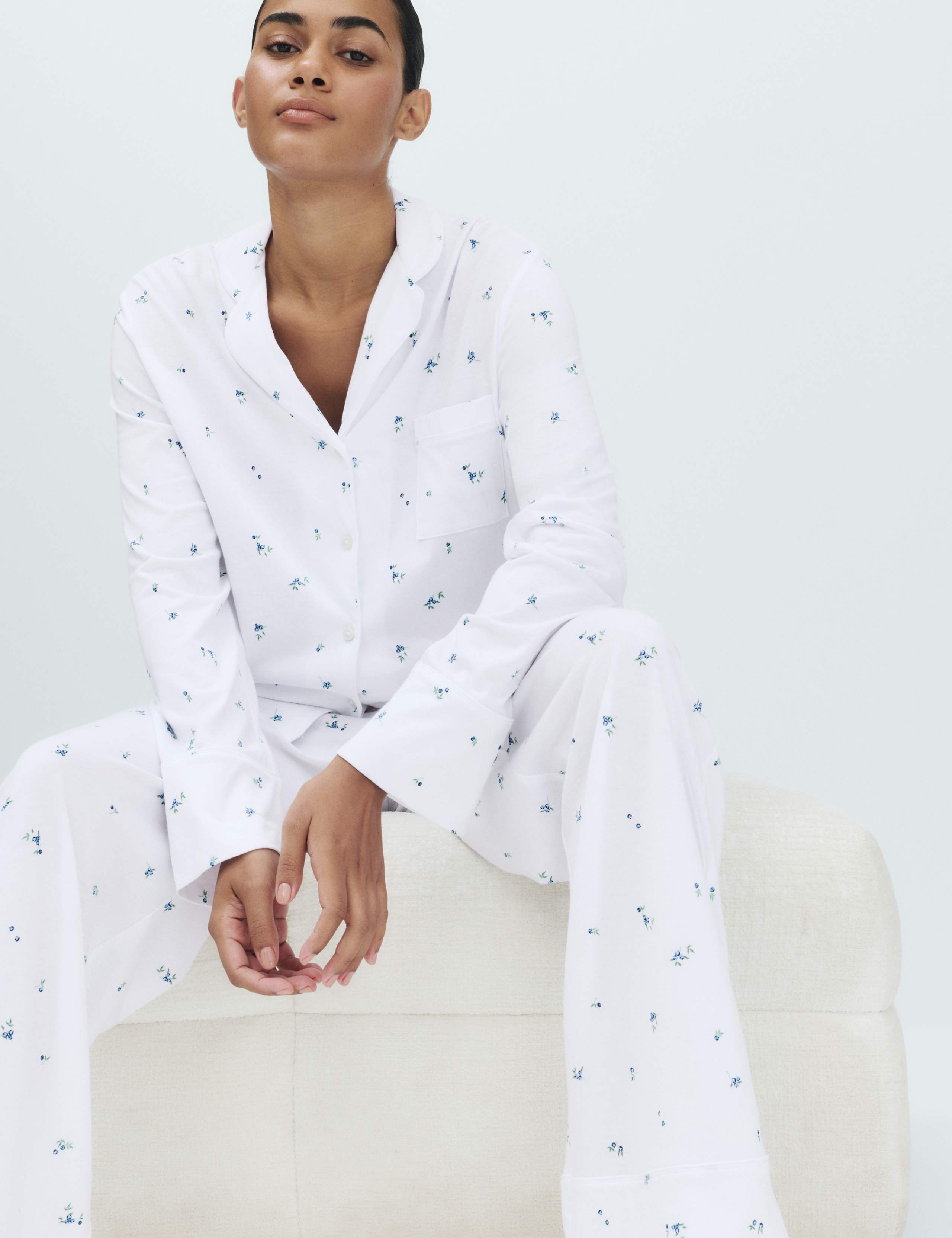 Cotton Modal Printed Revere Pyjama Set