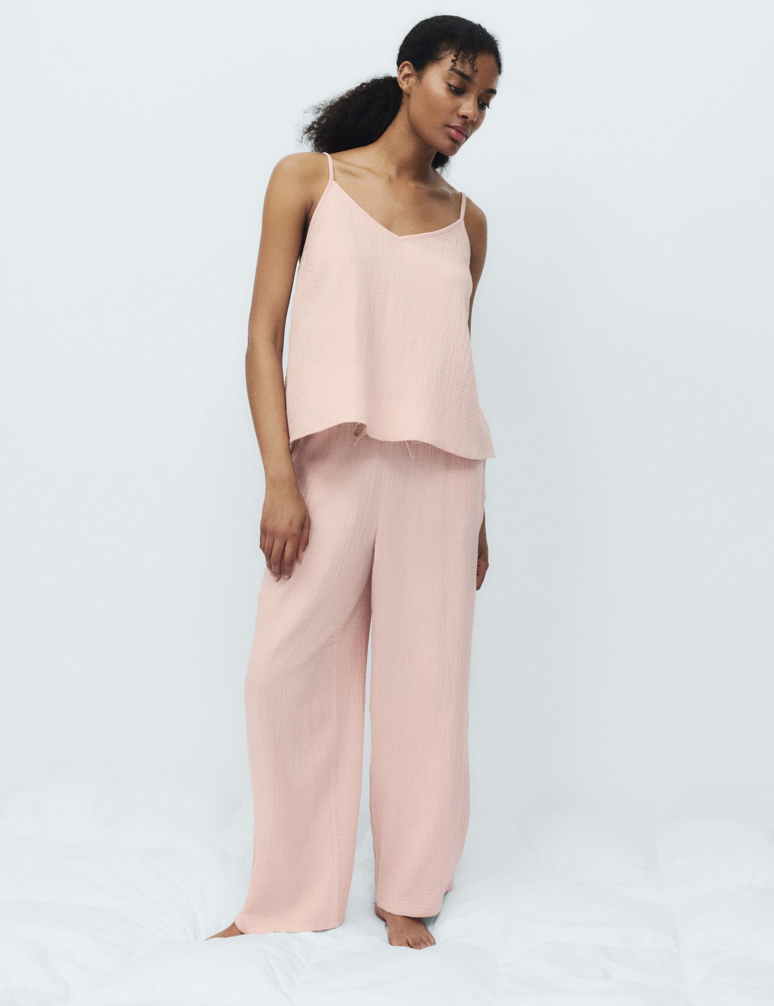 Pure Cotton Muslin Cami Pyjama Set