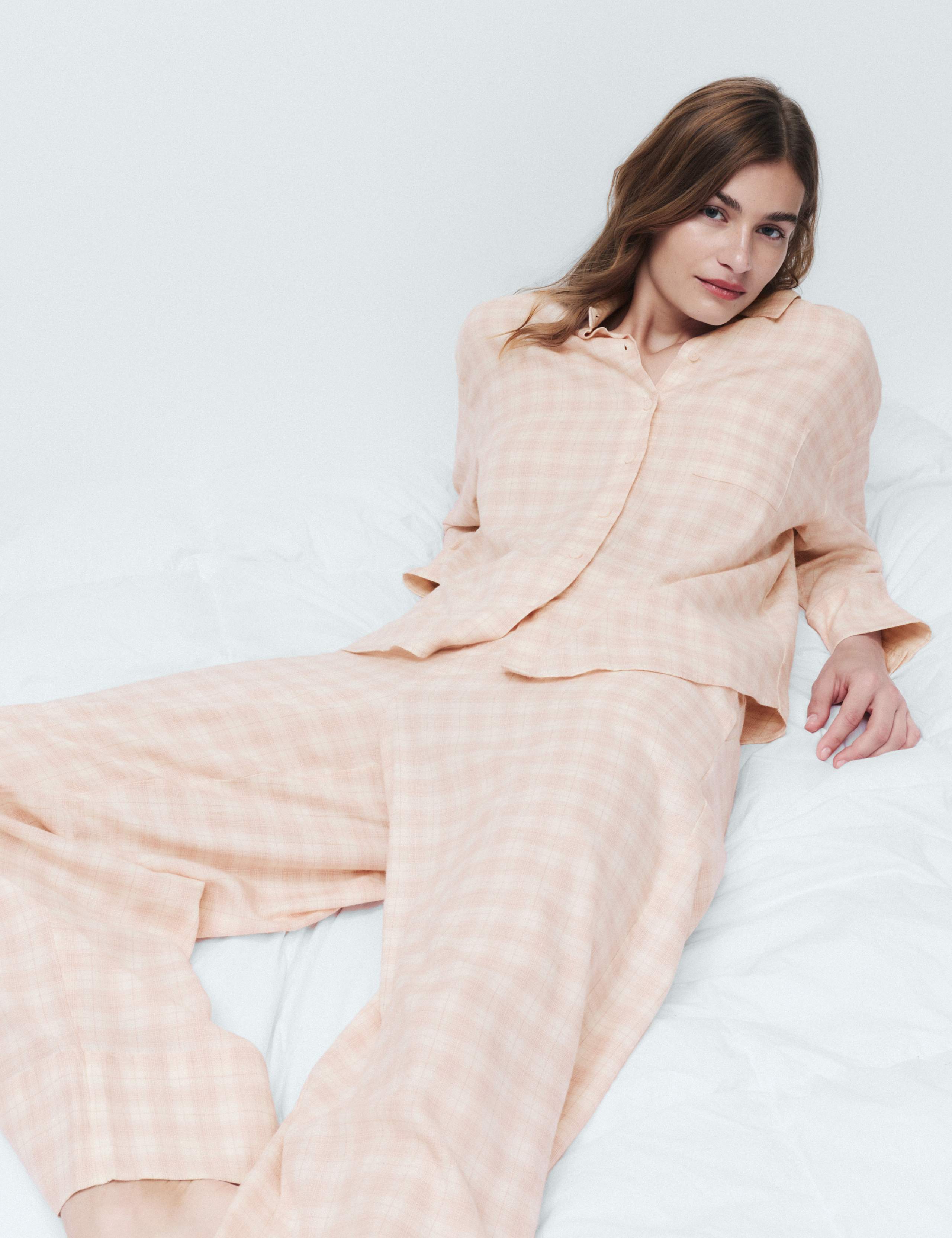 Brushed Cotton Blend Checked Pyjama Set