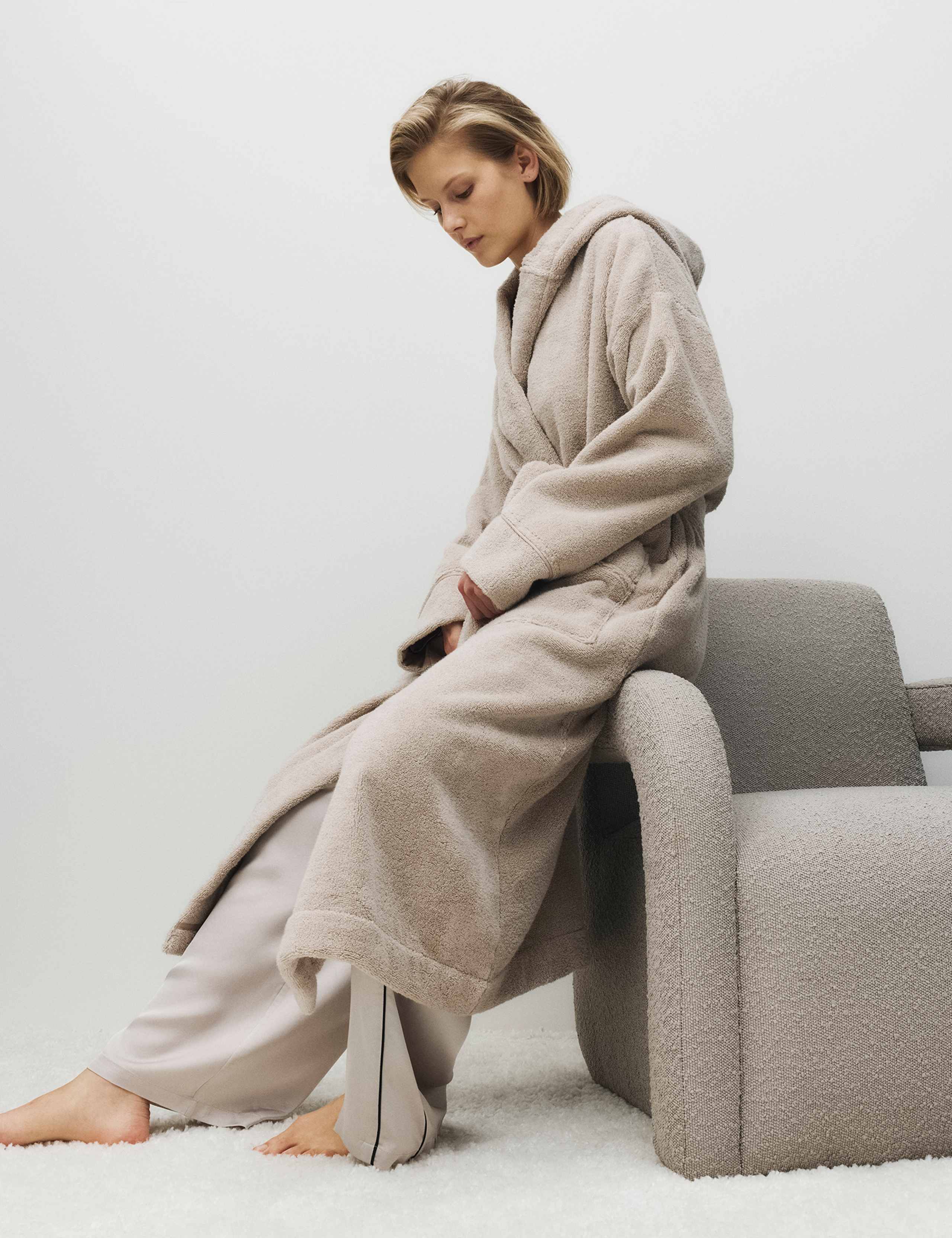 Pure Cotton Towelling Hooded Dressing Gown