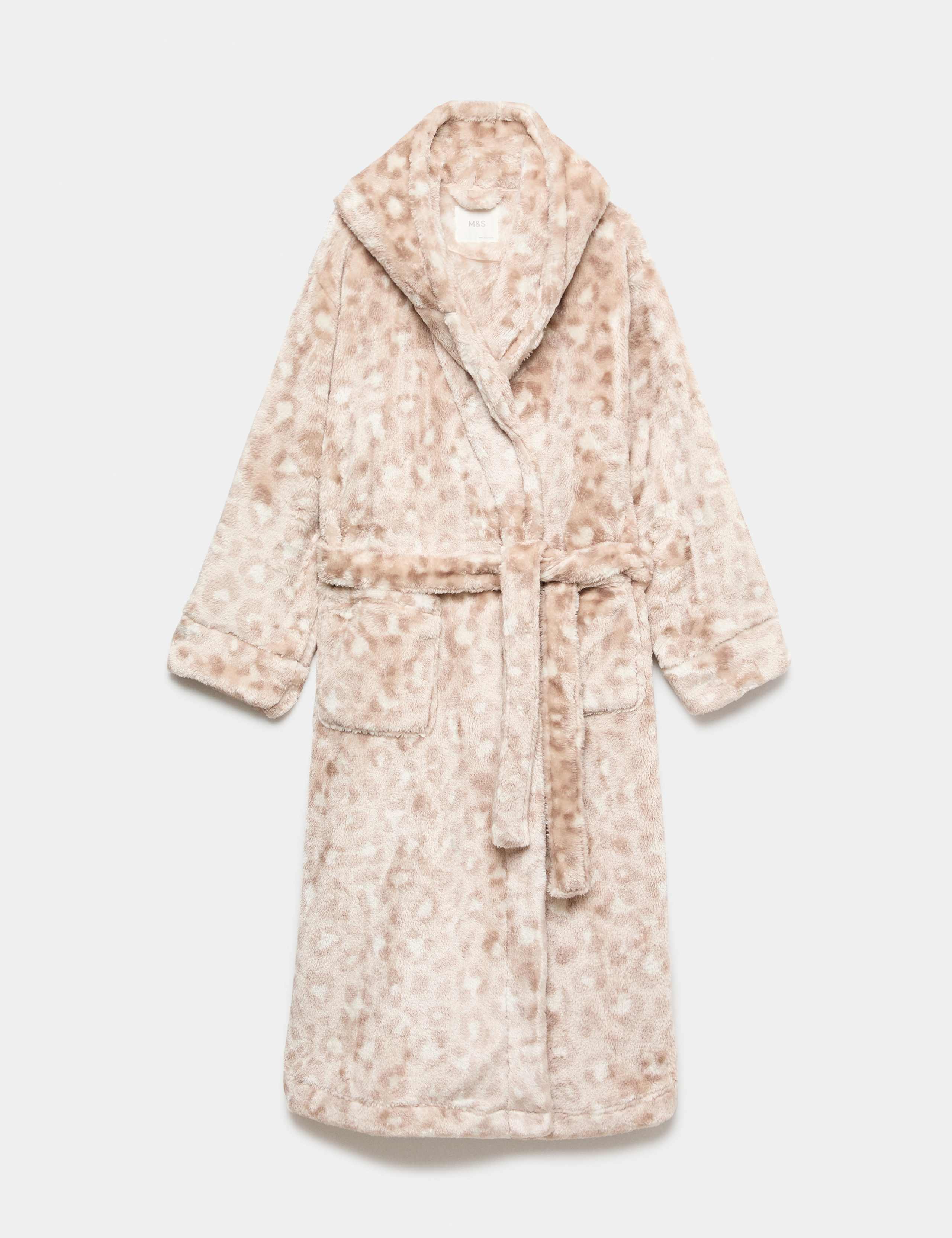 Fleece Leopard Print Dressing Gown