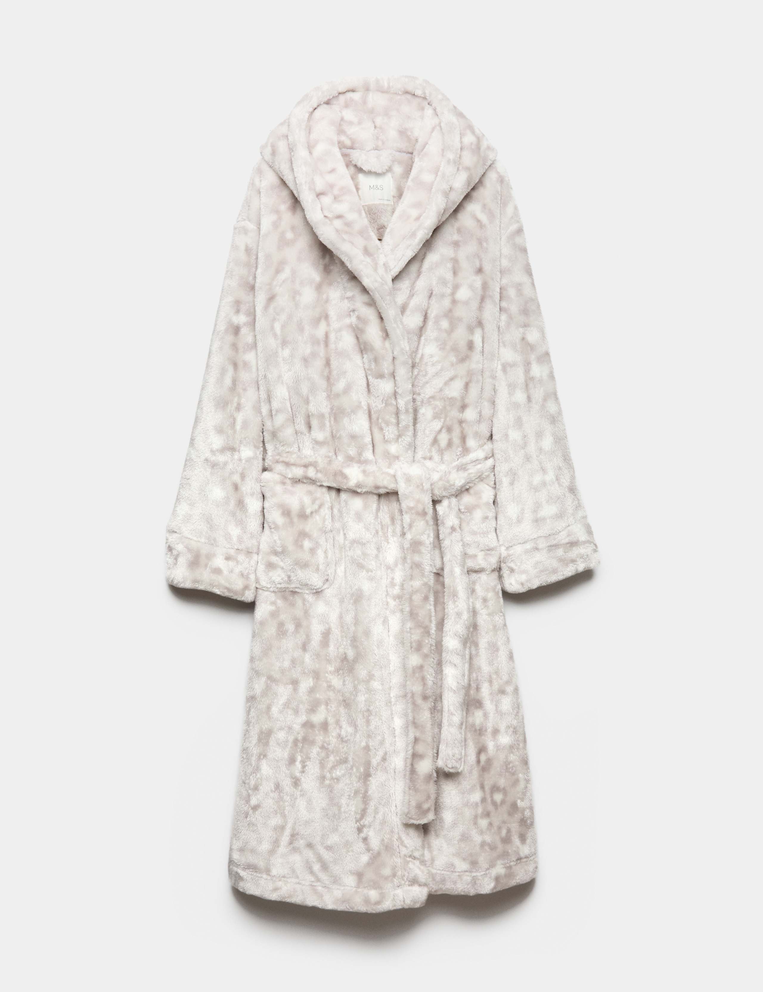 Fleece Leopard Print Dressing Gown