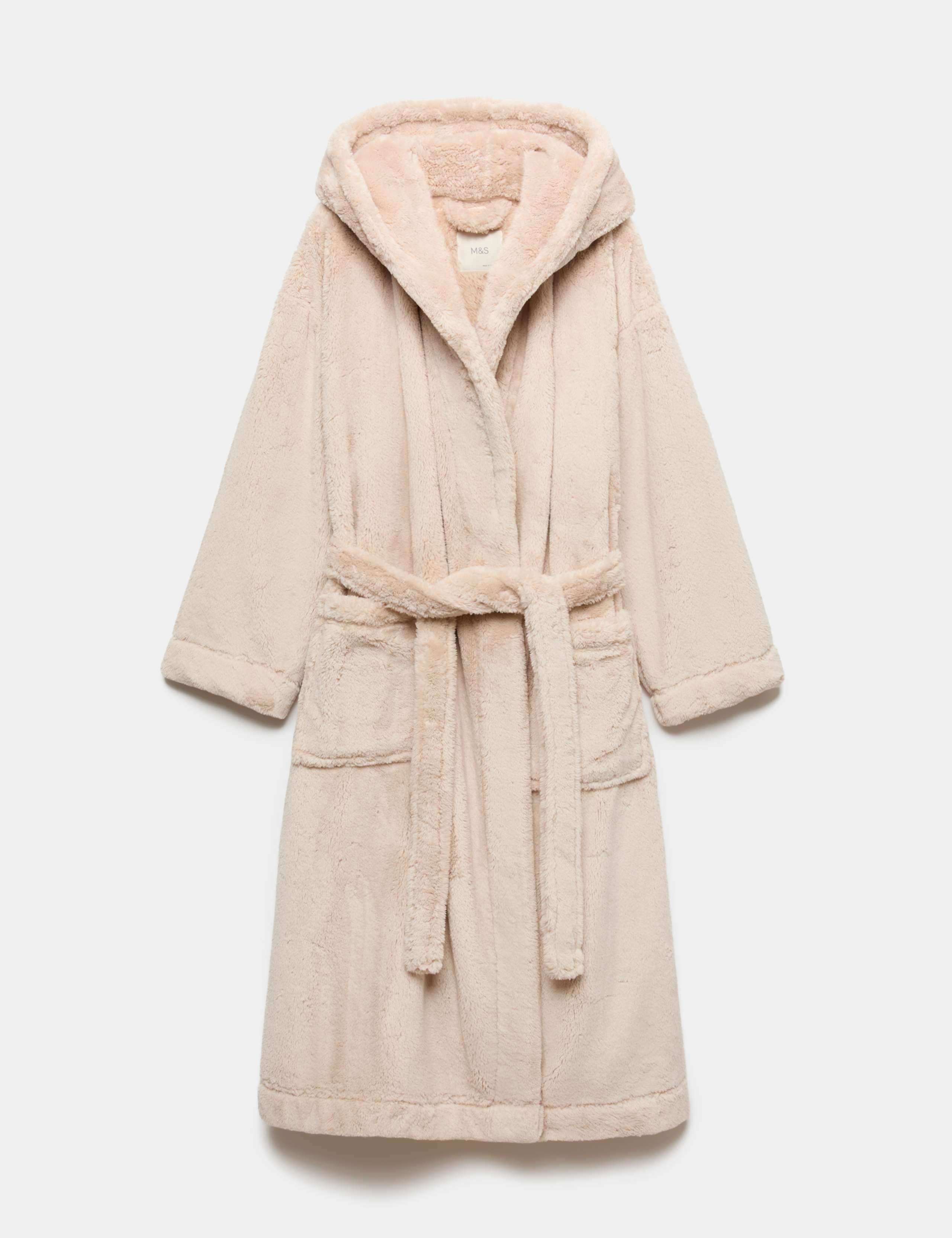 Long Pile Hooded Dressing Gown