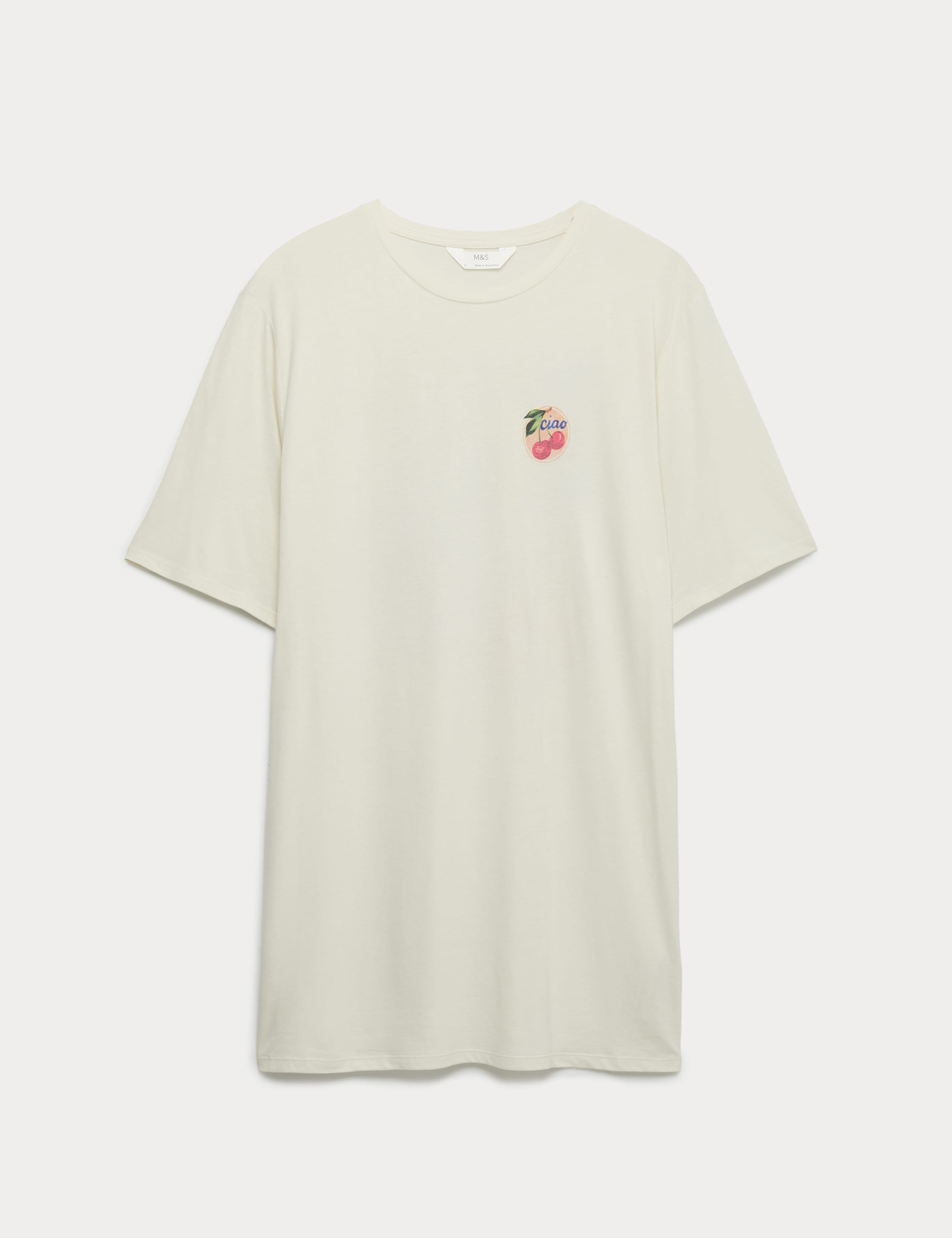 Cotton Modal Fruit Graphic Oversized T-Shirt