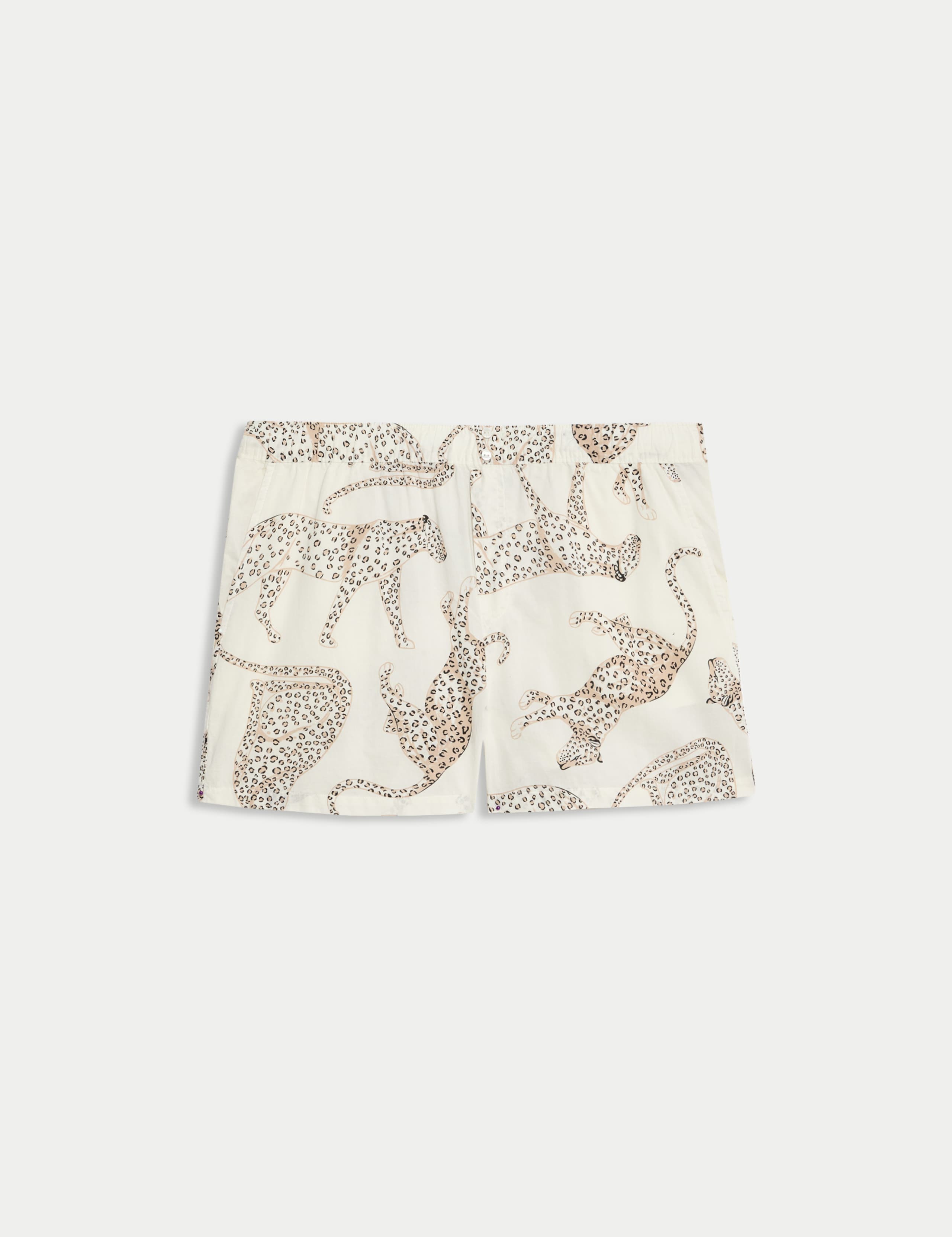 Pure Cotton Animal Print Pyjama Shorts