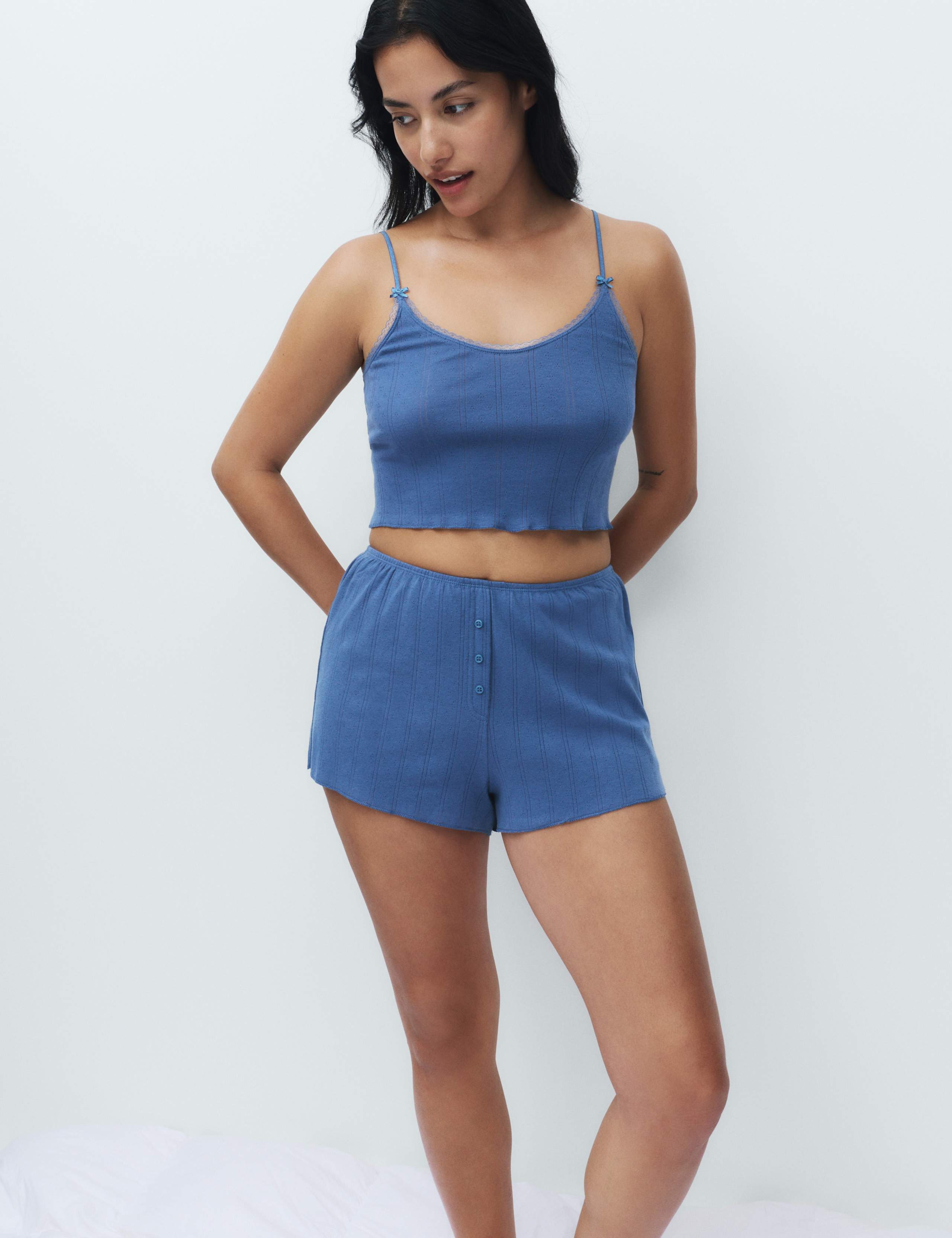 Pure Cotton Pointelle Pyjama Shorts