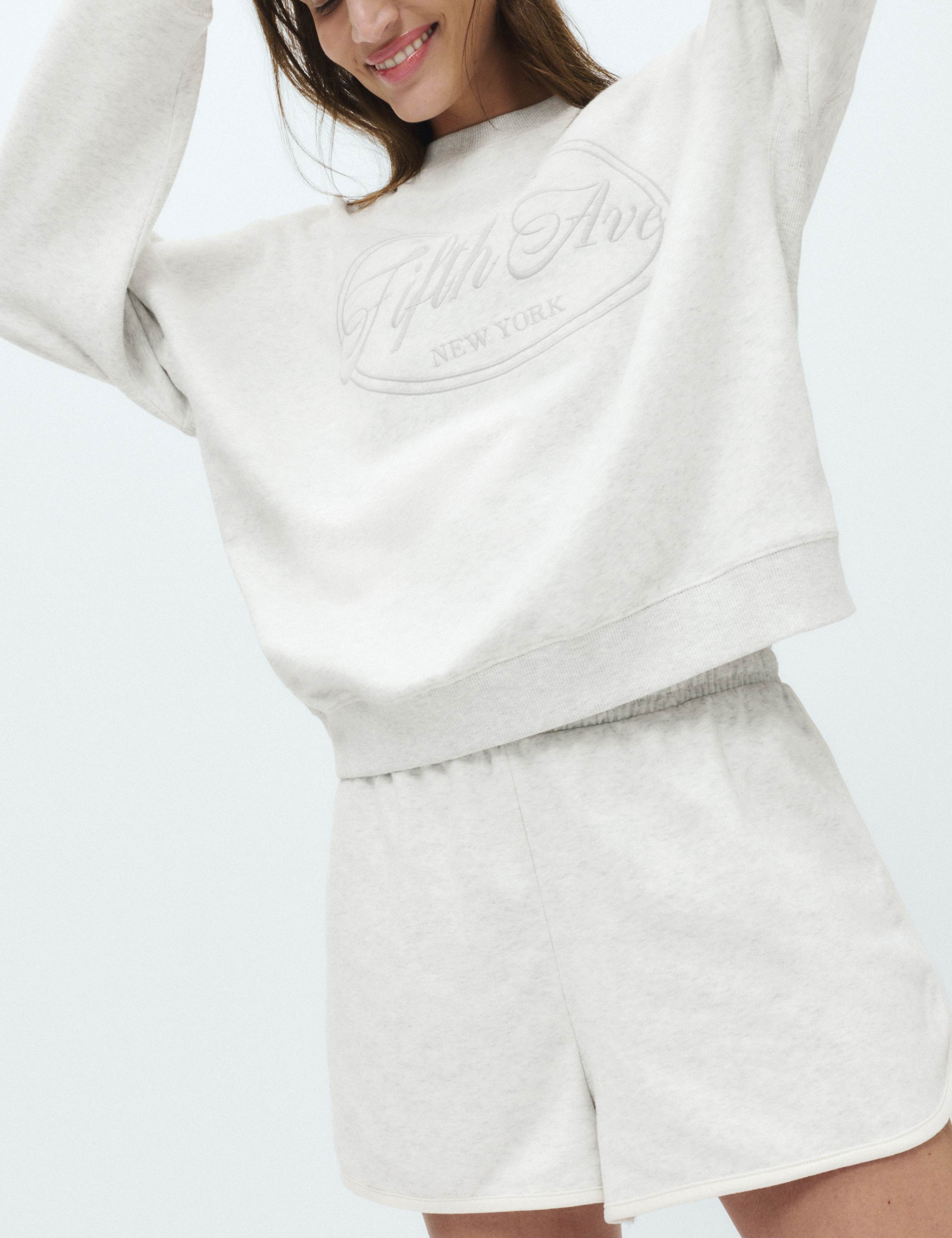 Cotton Rich Embroidered Loopback Sweatshirt & Bottom Set 4 of 5